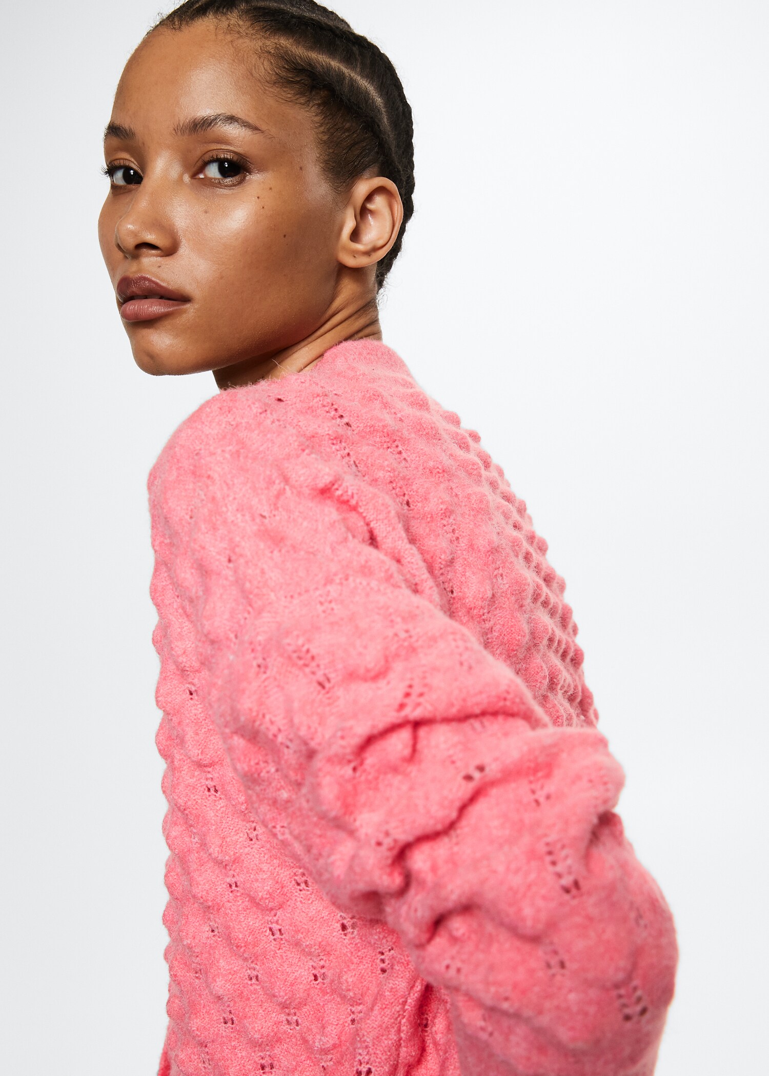 Oversized cardigan with buttons - Details of the article 2