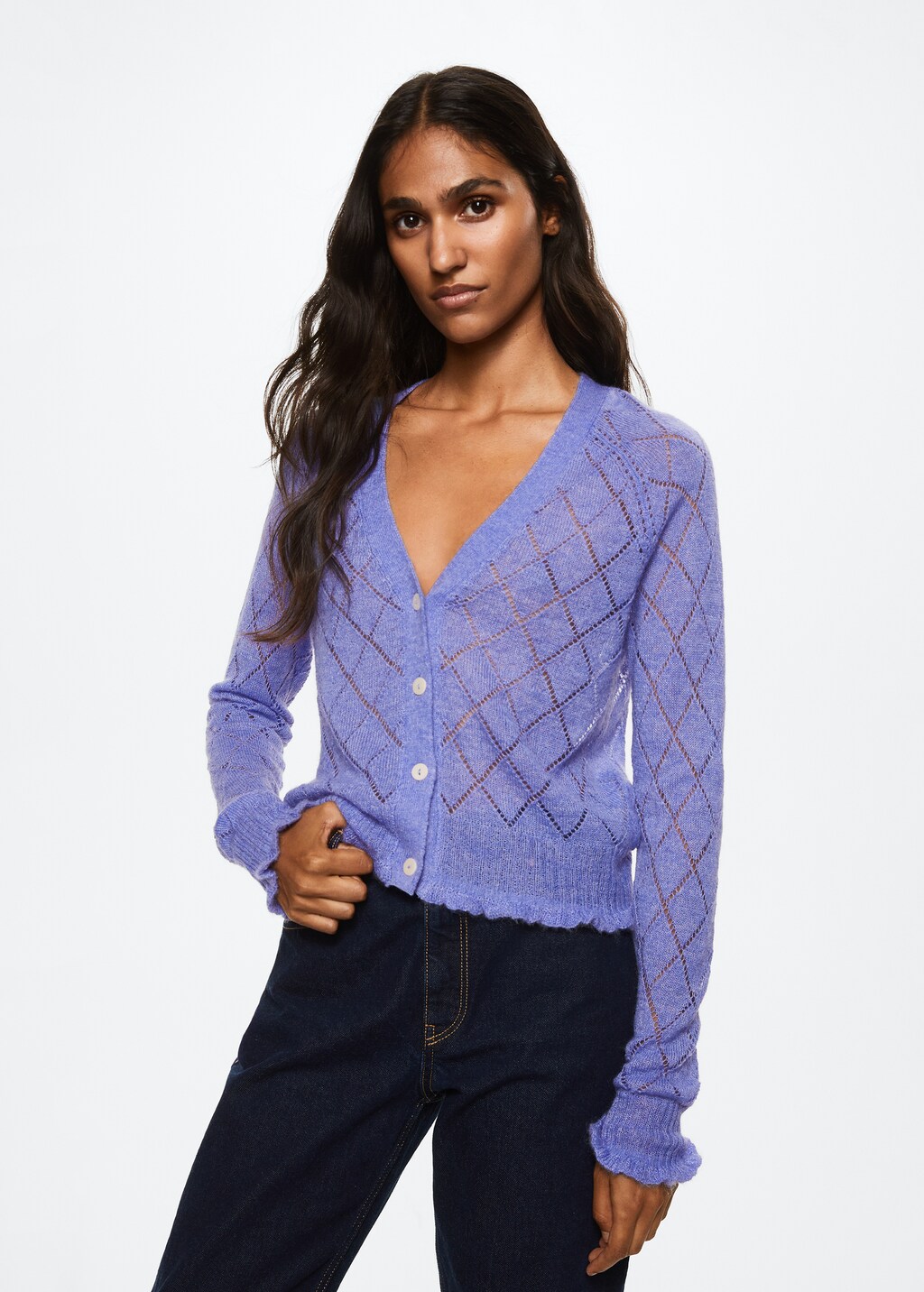 Cardigan maille ajouree