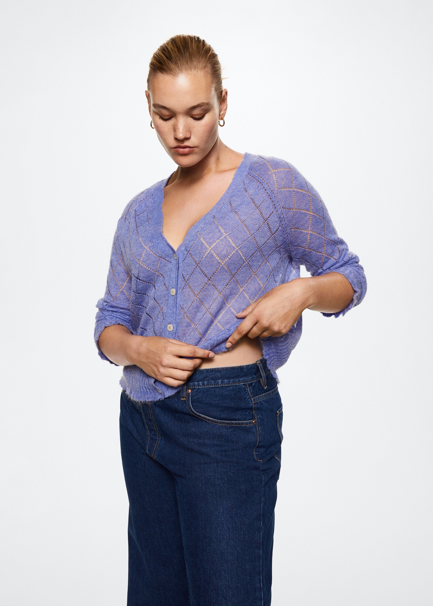 Lochstrickjacke - Damen | MANGO OUTLET Liechtenstein