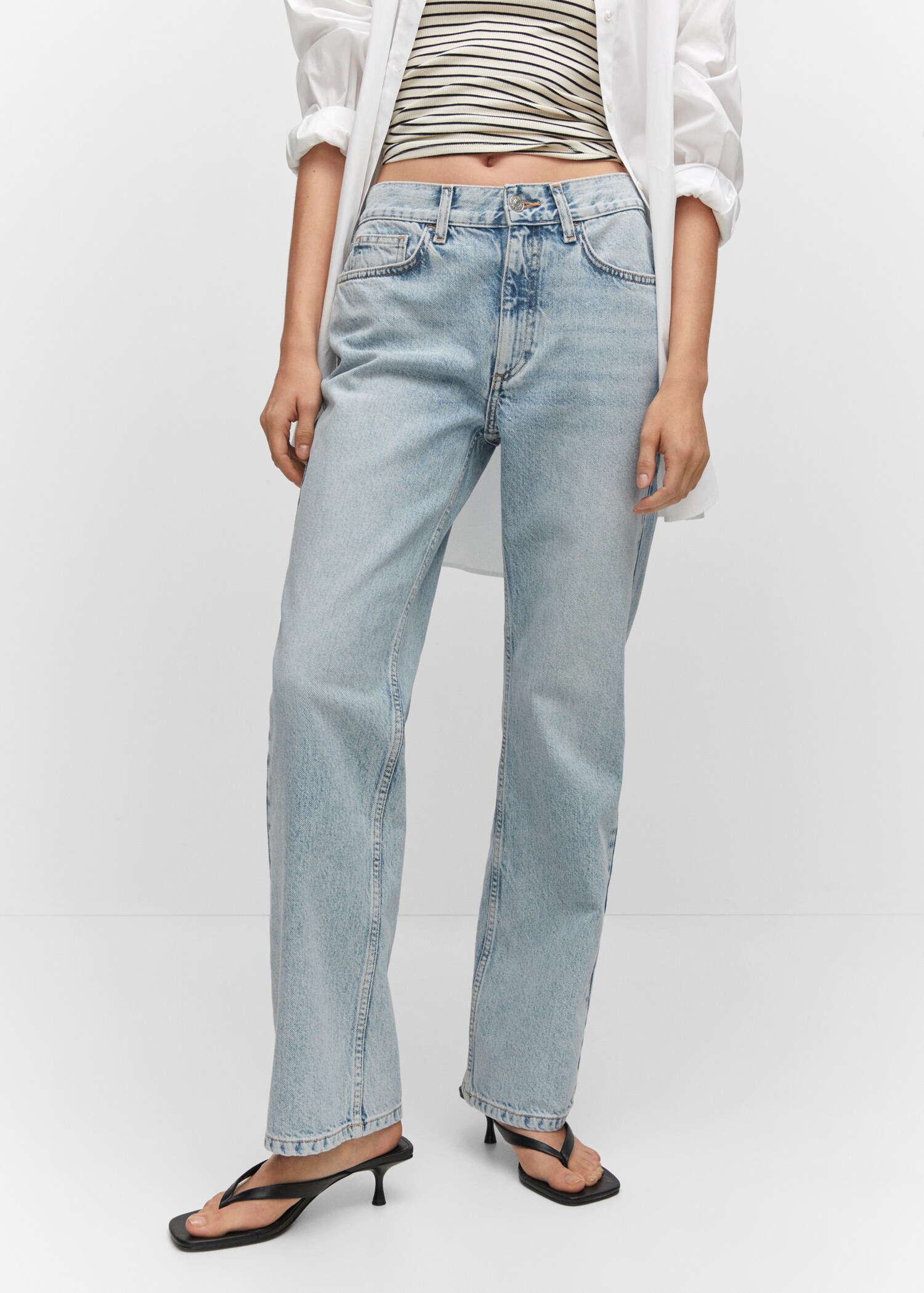 Mid-rise straight jeans - Medium plane