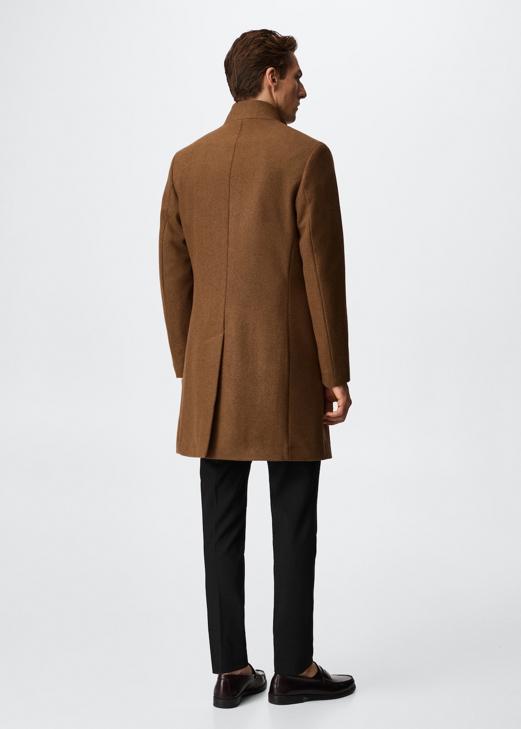 Mango wool funnel neck coat sales