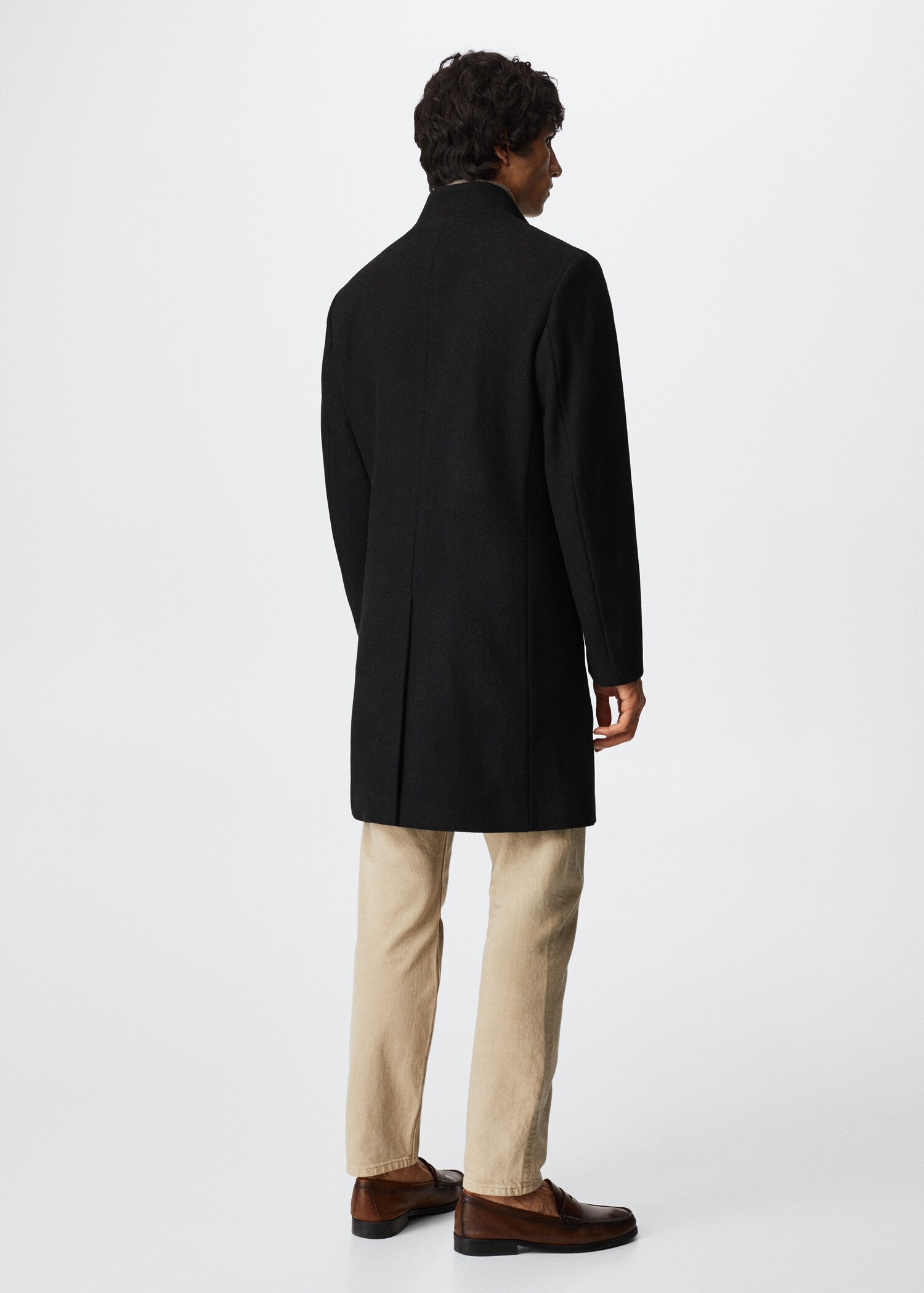 Manteau en laine à col cheminée - Verso de l’article