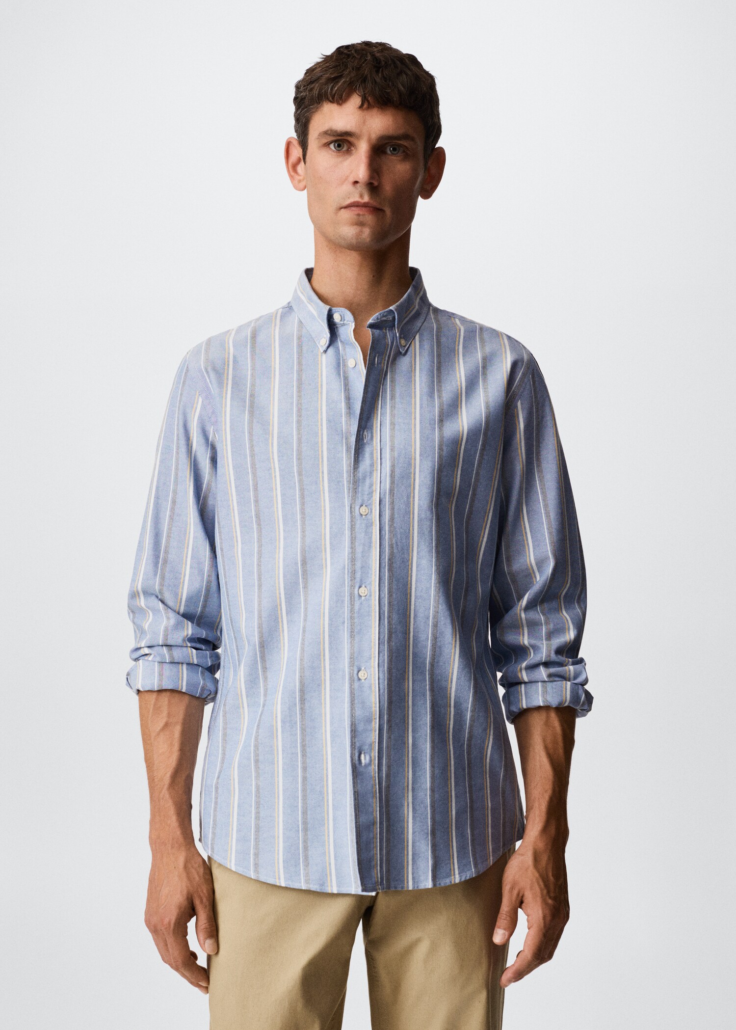 Chemise habillée coton rayures - Plan moyen