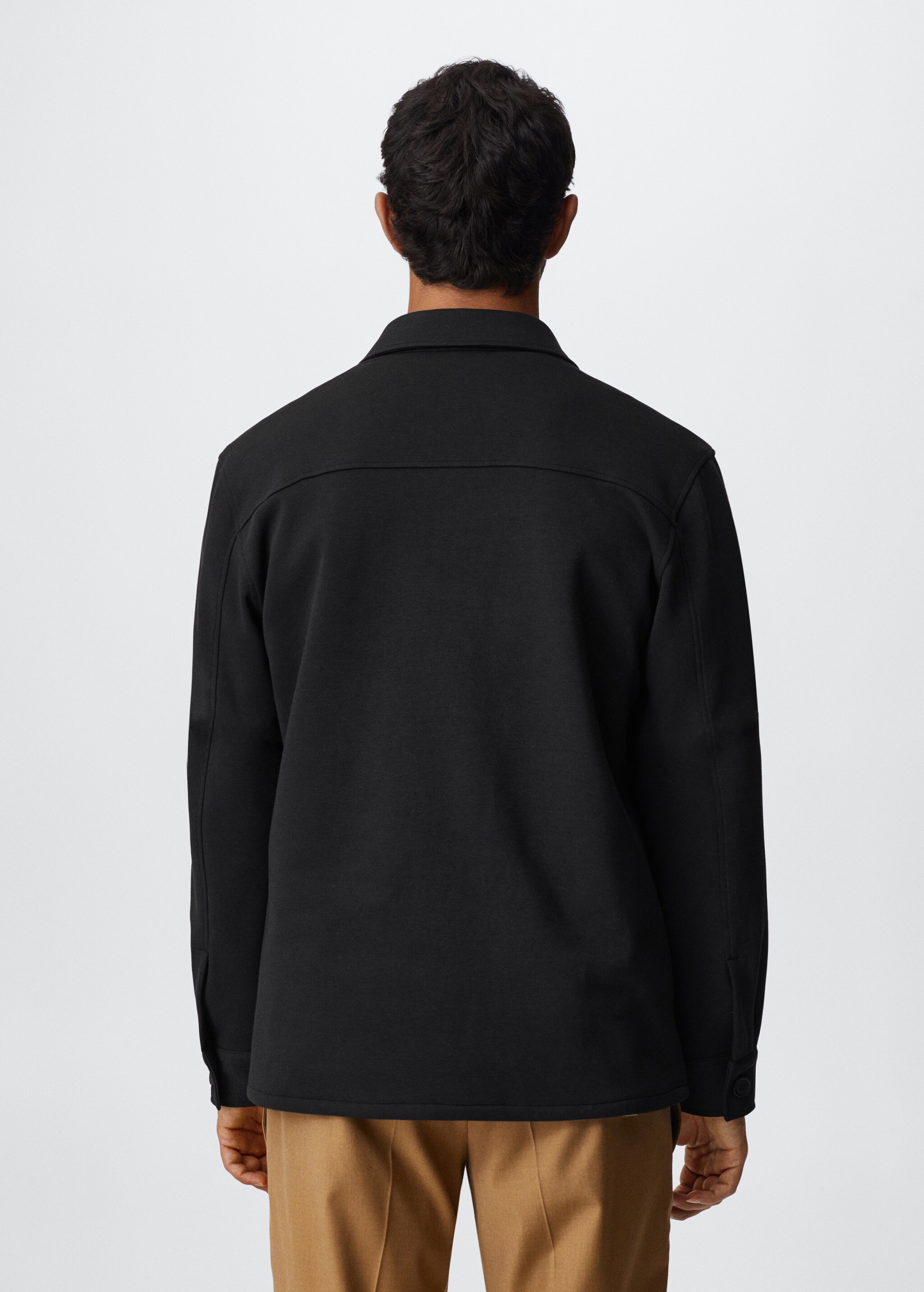 Chest-pocket cotton overshirt - Reverse of the article