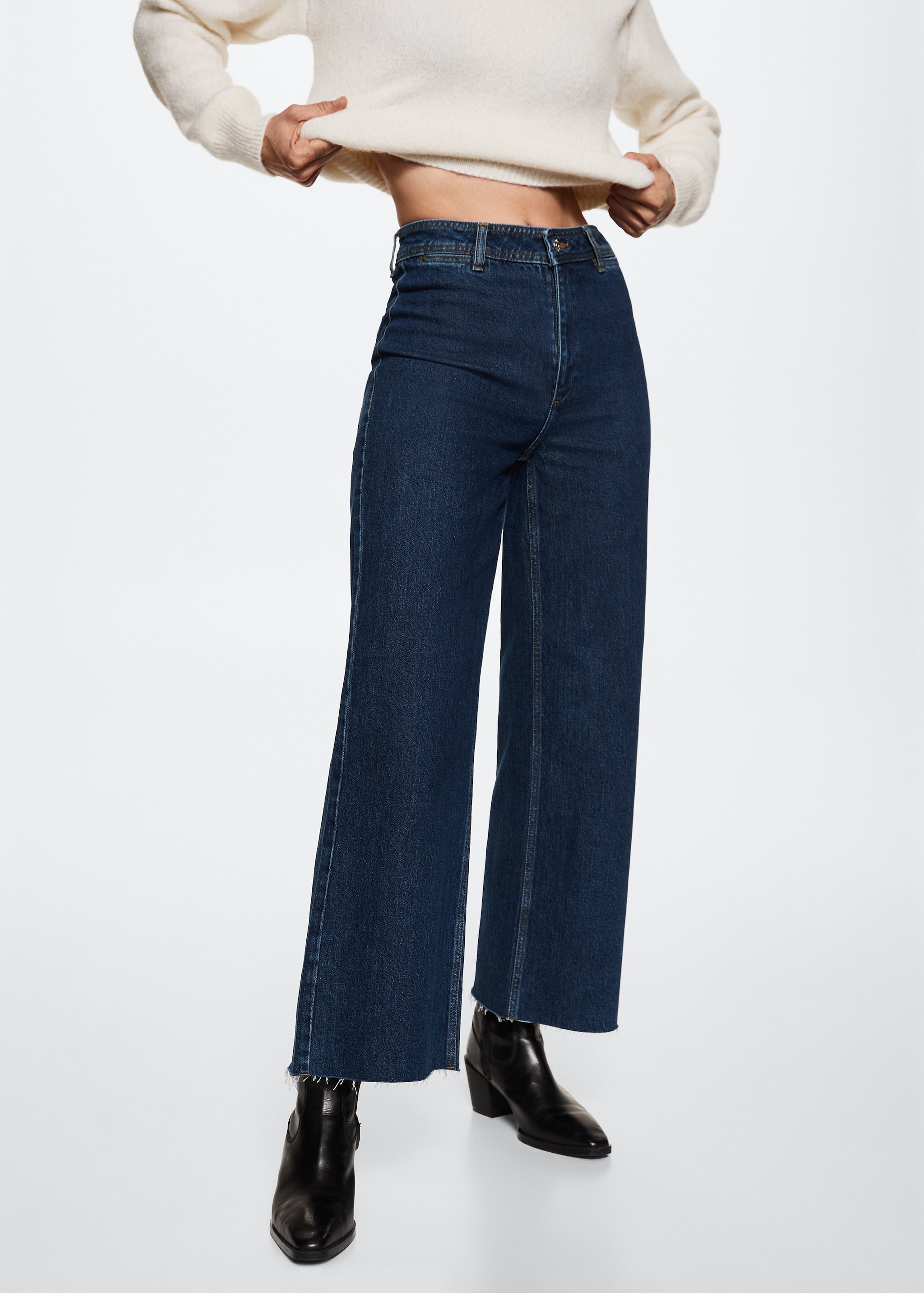 Jeans culotte high waist - Medium plane