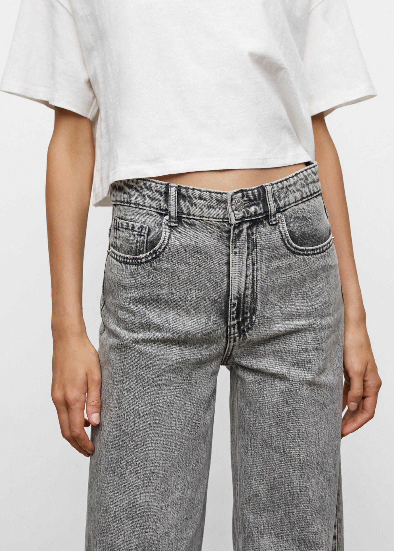 Džíny culottes s roztřepeným spodním lemem - Detail zboží 4