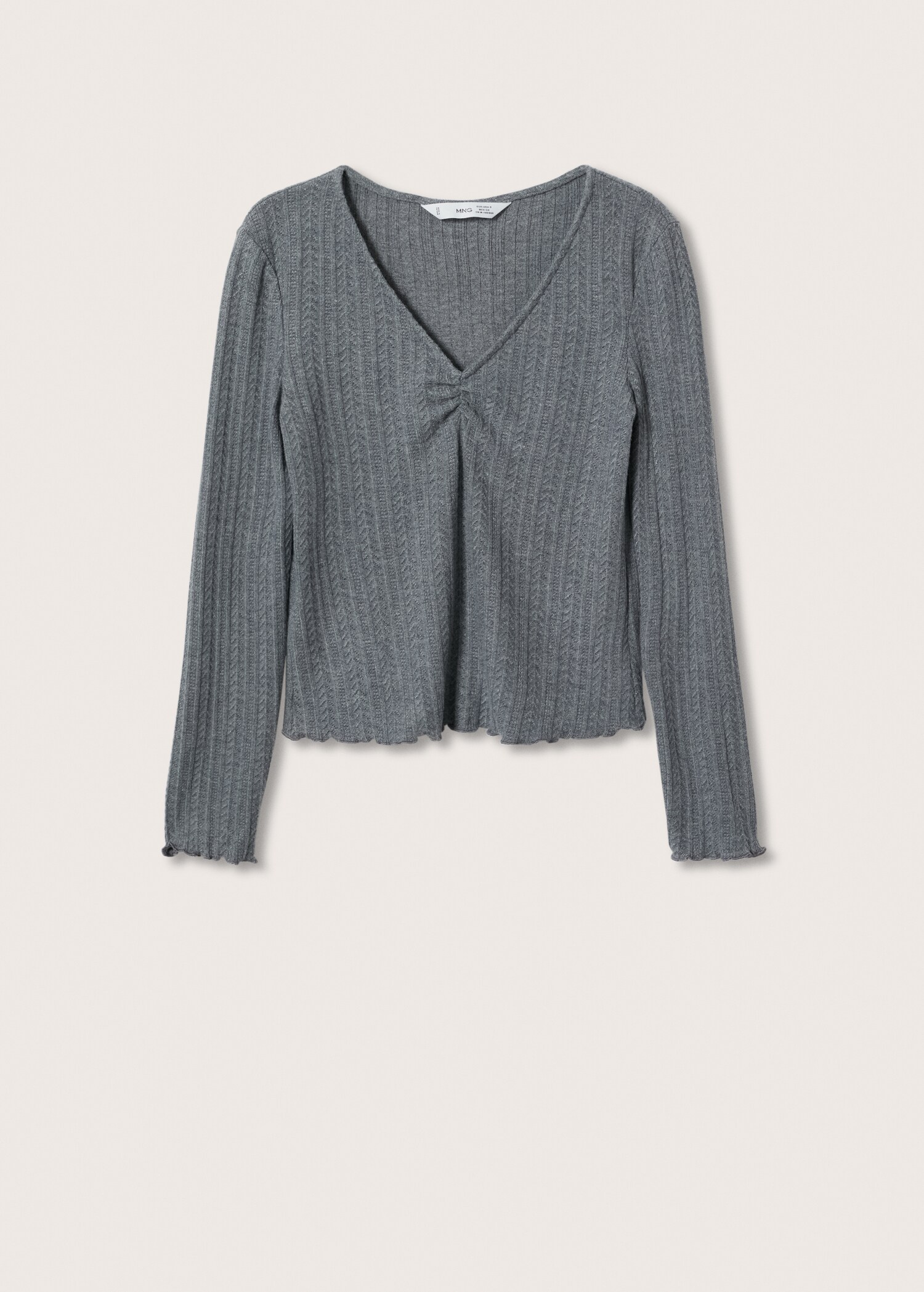 Long-sleeve t-shirt with ruffles - Article without model