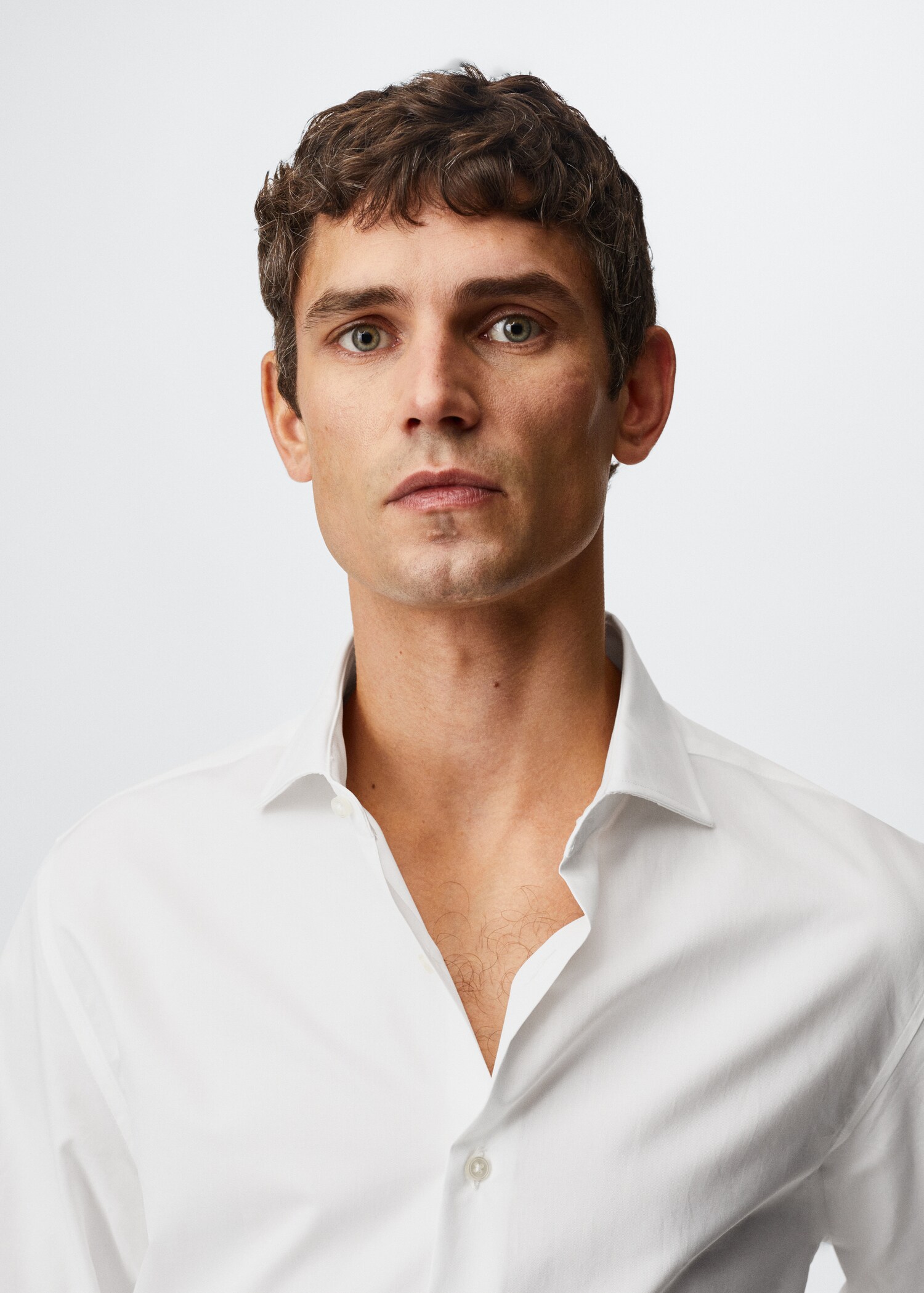 Slim fit cotton suit shirt - Details of the article 1