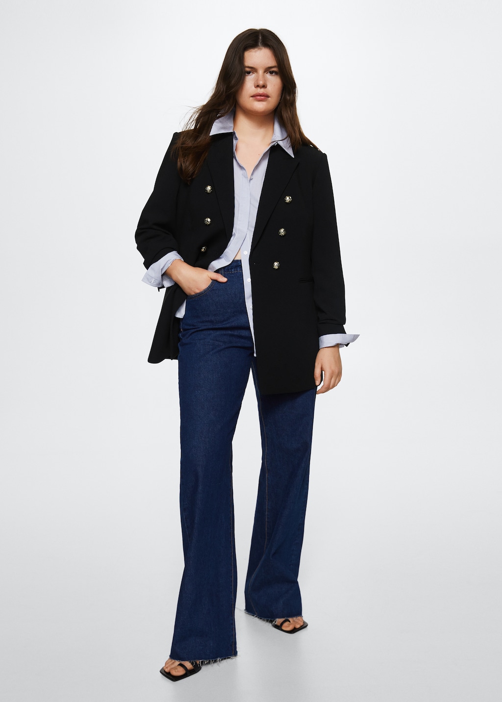 4 button double breasted blazer online
