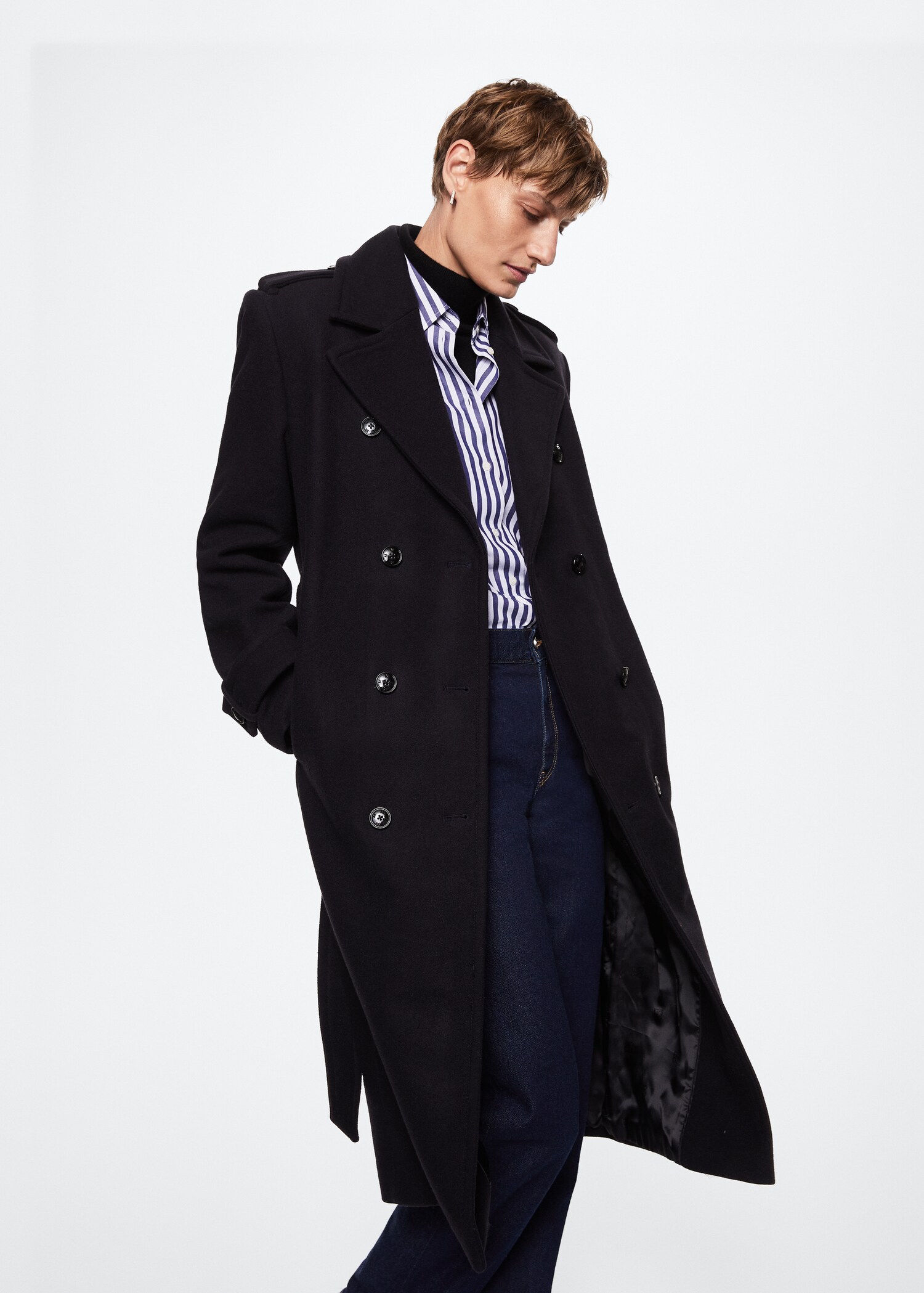 Trench laine vierge oversize - Plan moyen