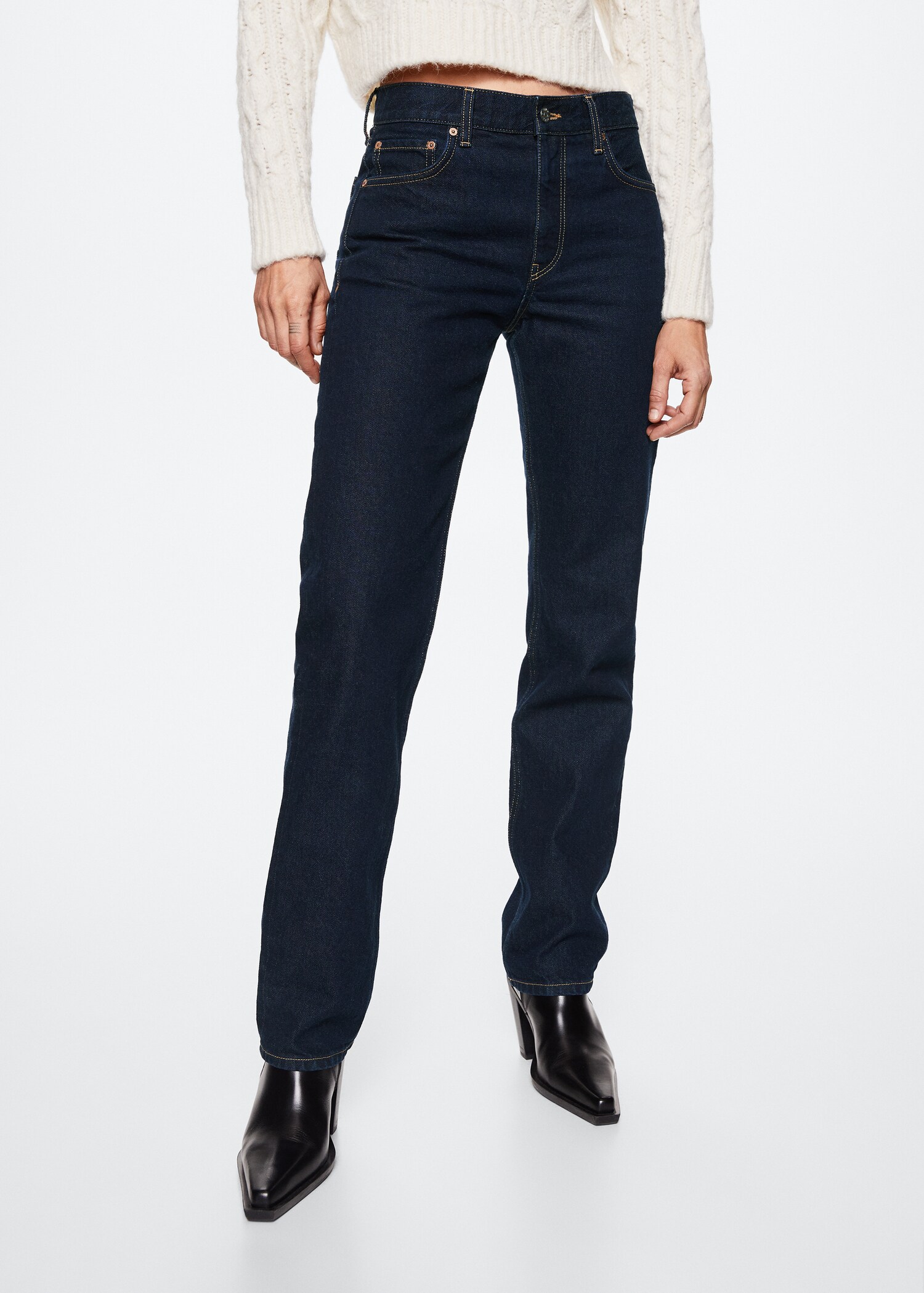 Mid-rise straight jeans - Medium plane