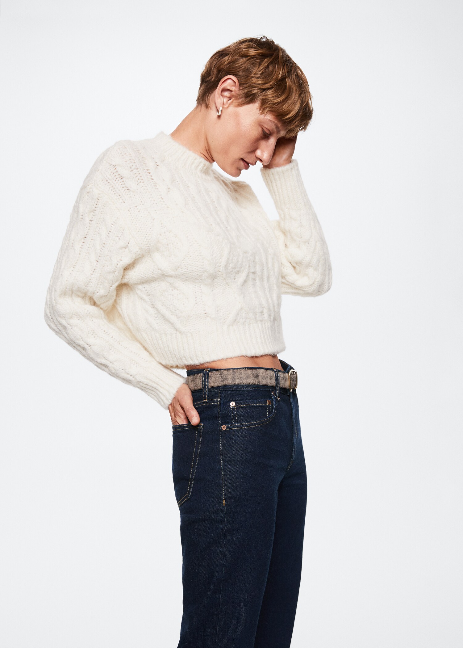 Mid-rise straight jeans - Details of the article 1