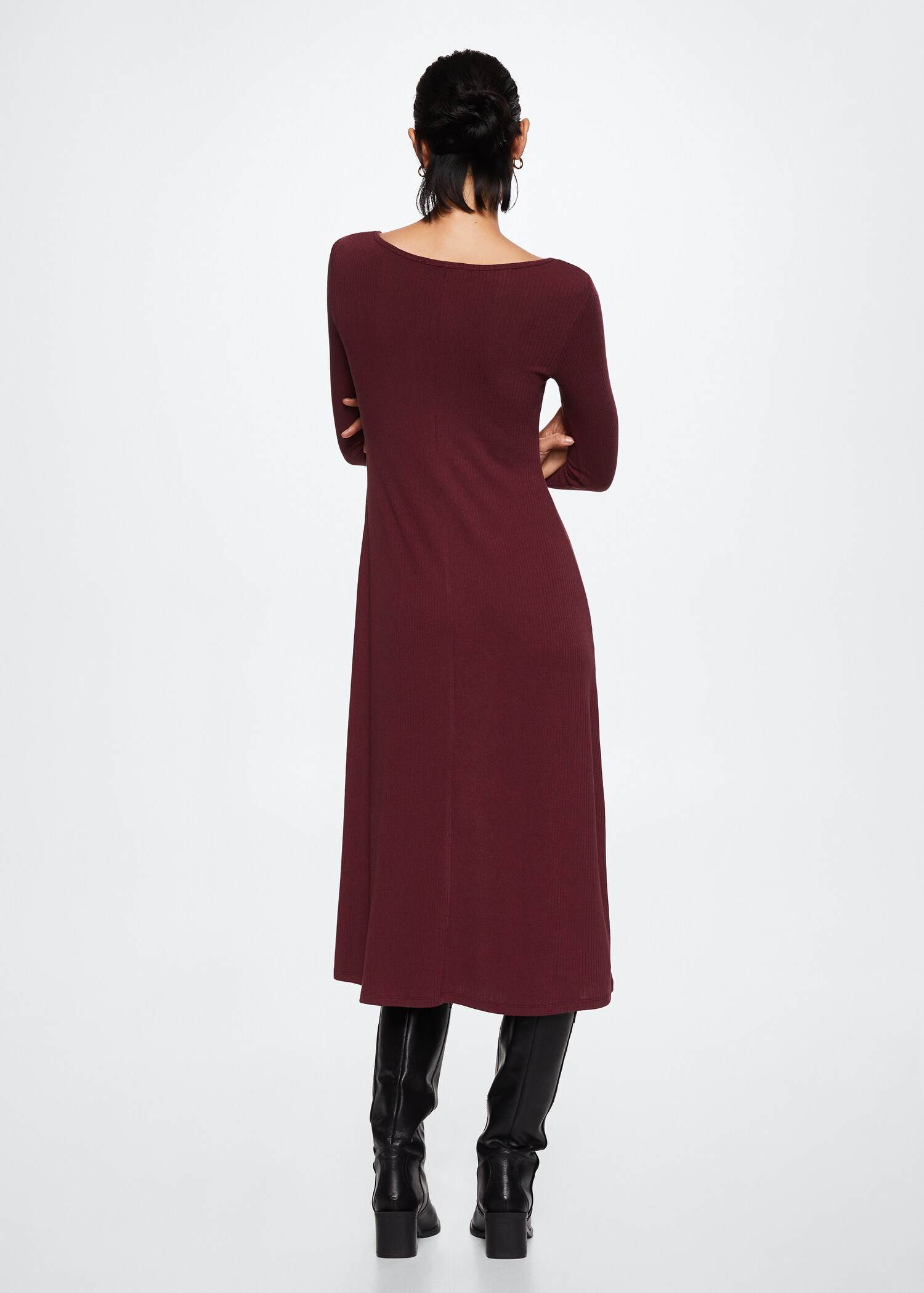Vestido midi canalé - Reverso del artículo