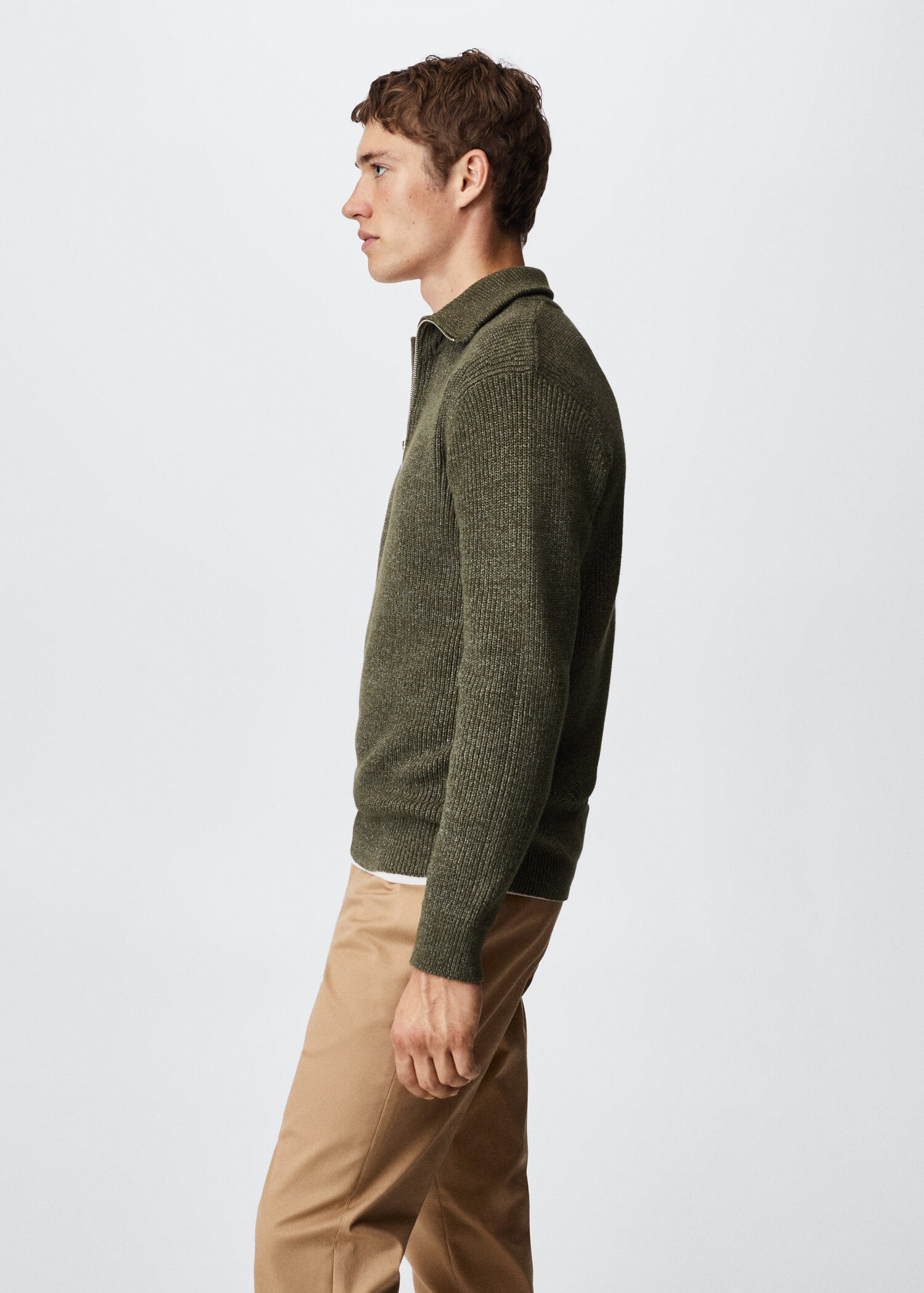 Structured sweater with zip neck  - Details of the article 2