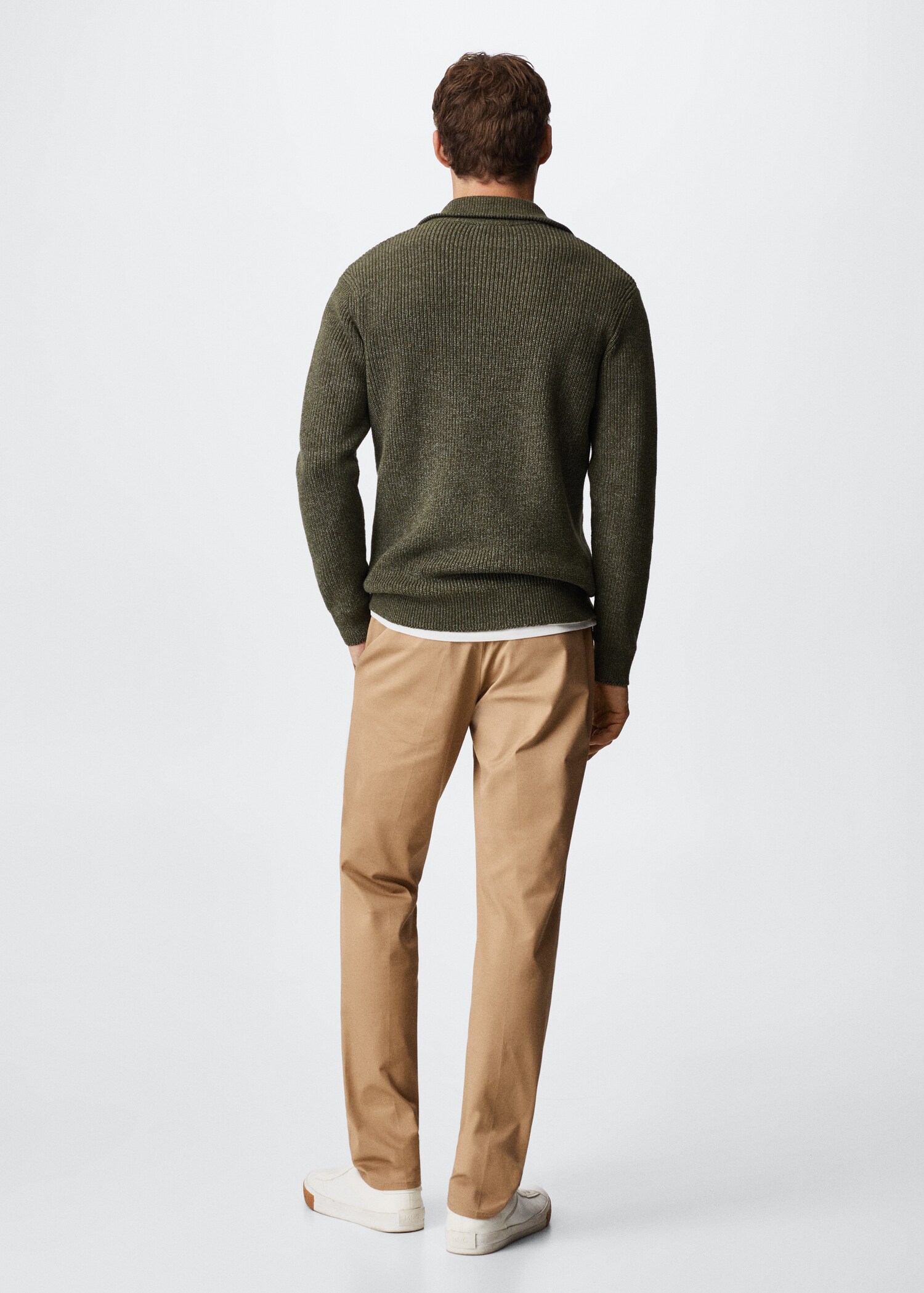 Structured sweater with zip neck  - Reverse of the article