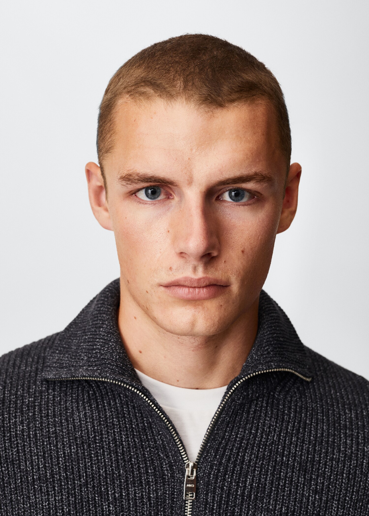 Structured sweater with zip neck  - Details of the article 1