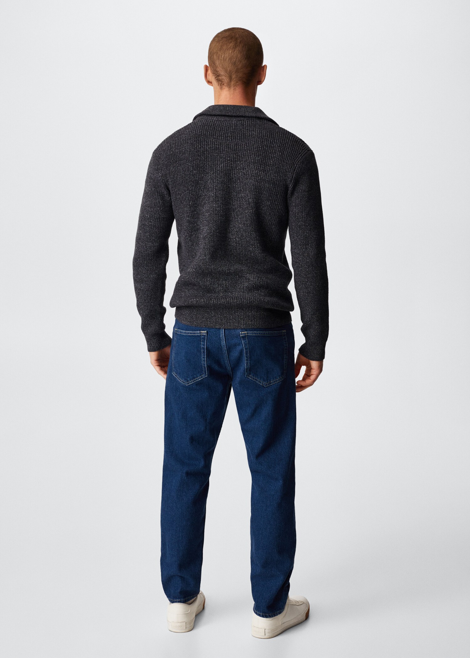 Structured sweater with zip neck  - Reverse of the article