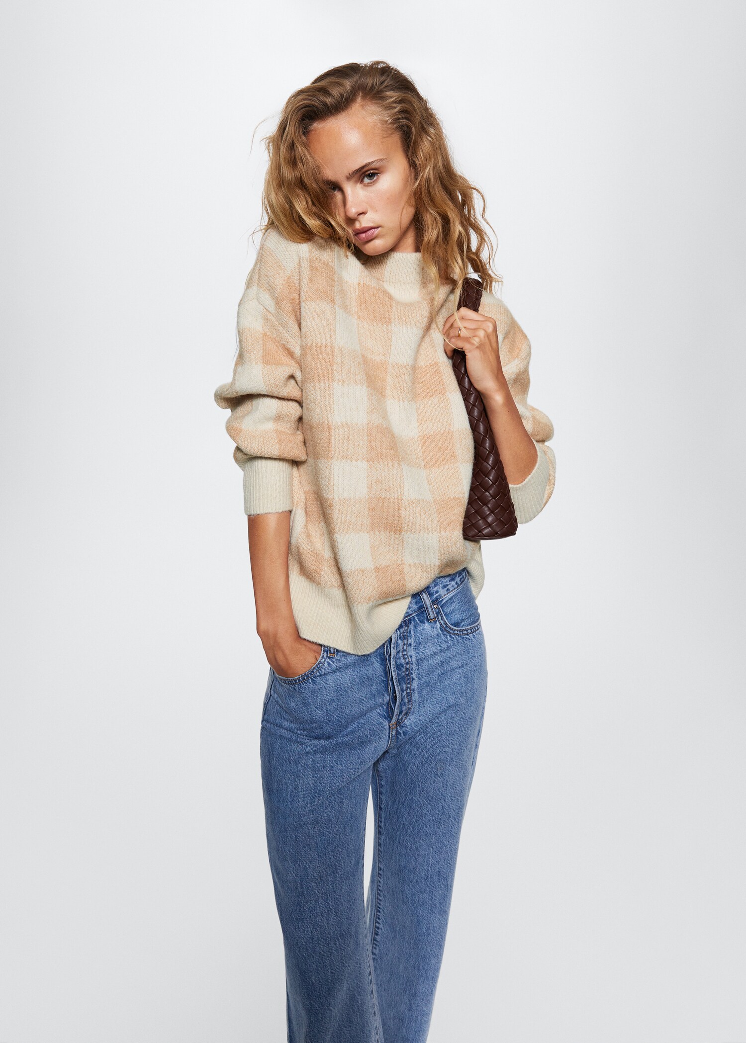 Perkins-neck checked sweater - Details of the article 2