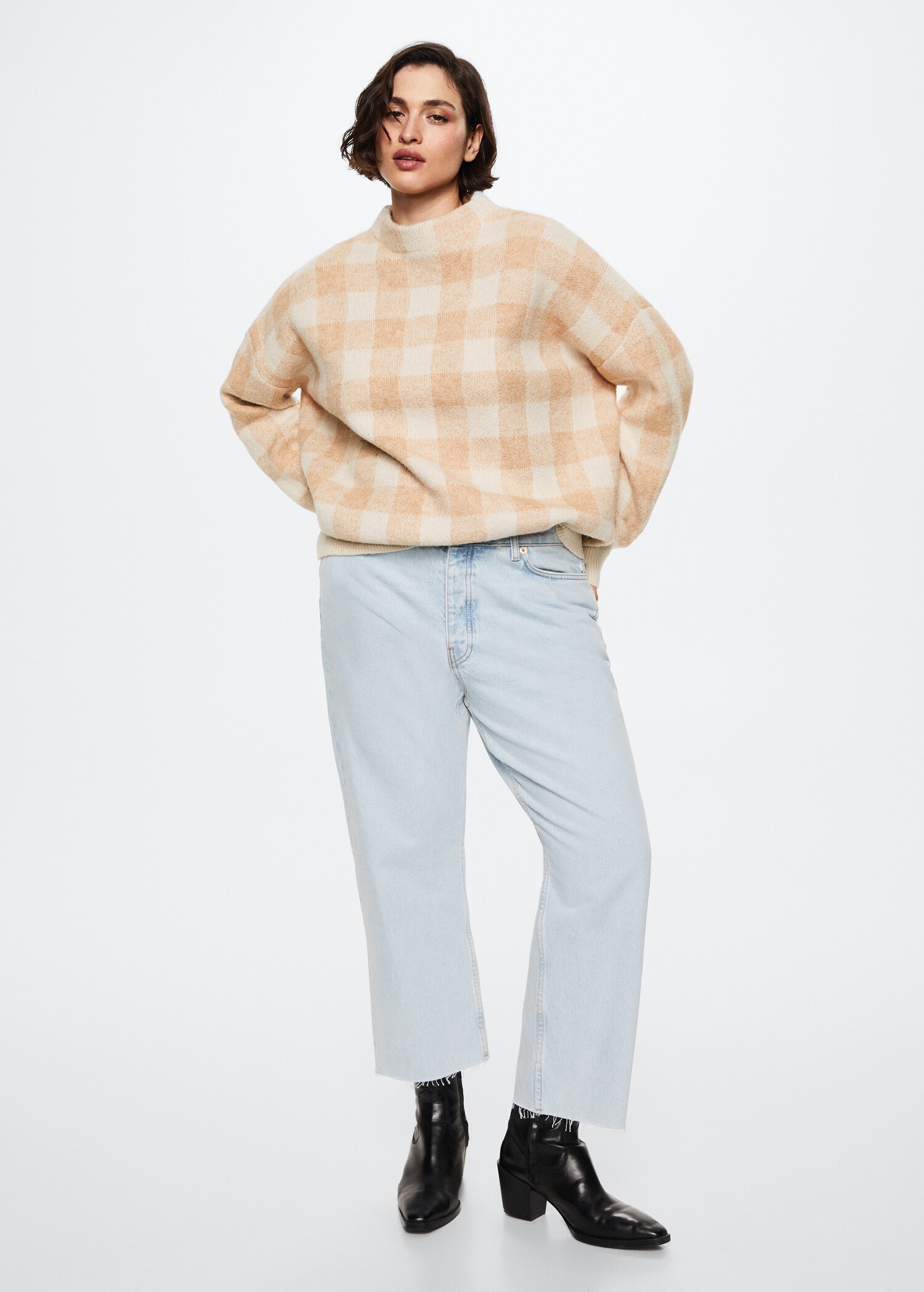 Perkins-neck checked sweater - Details of the article 3