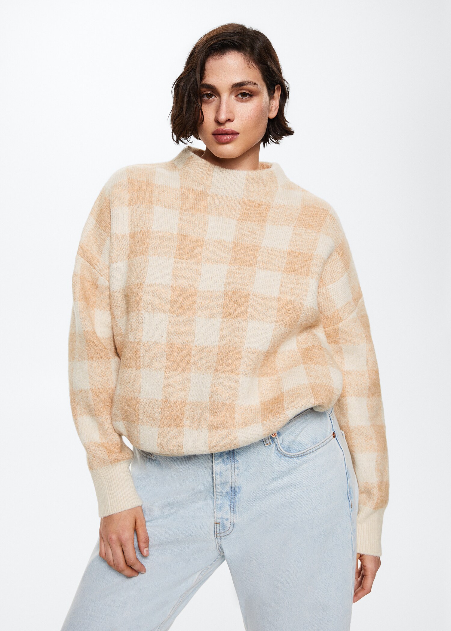 Perkins-neck checked sweater - Details of the article 5
