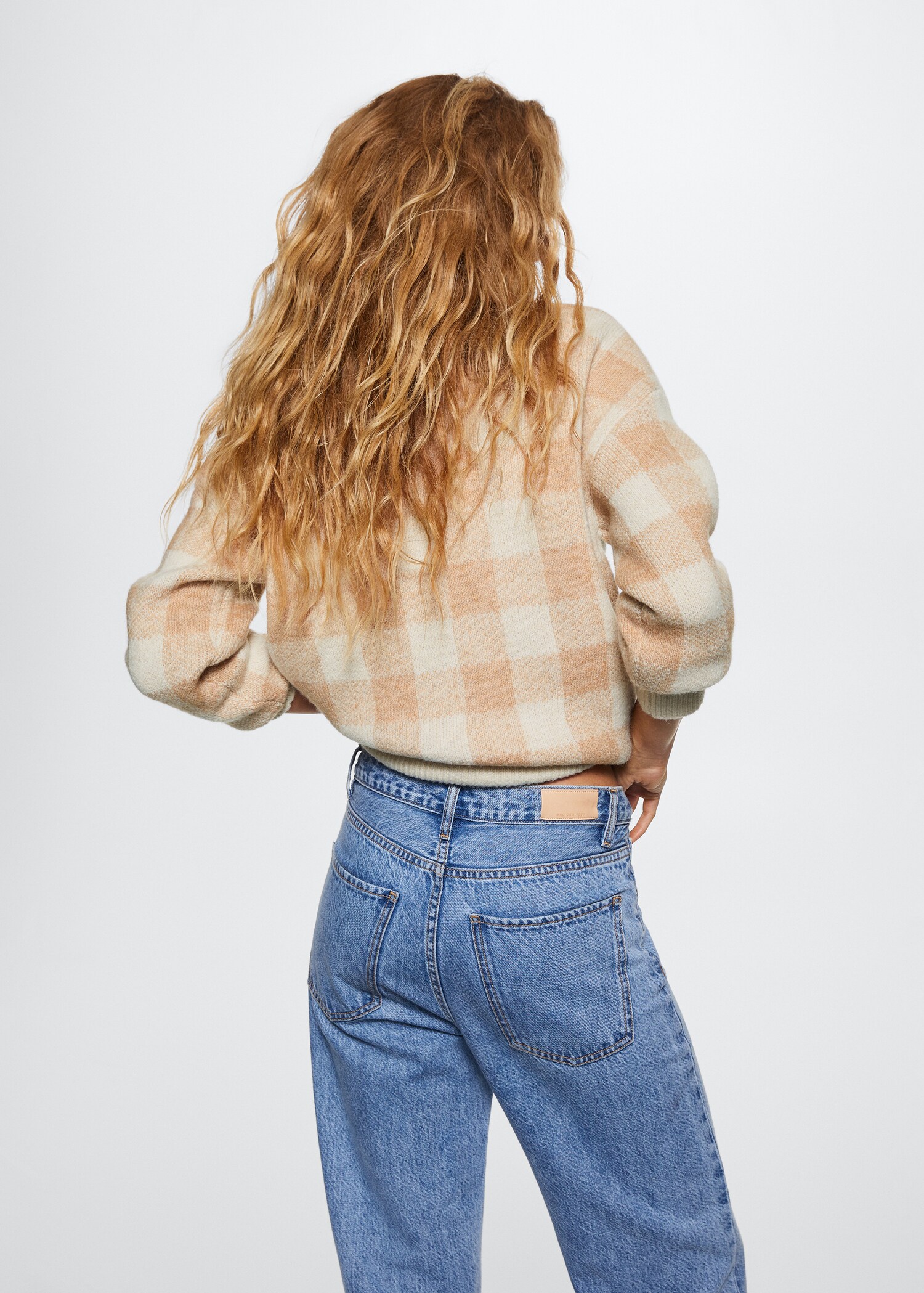 Perkins-neck checked sweater - Reverse of the article