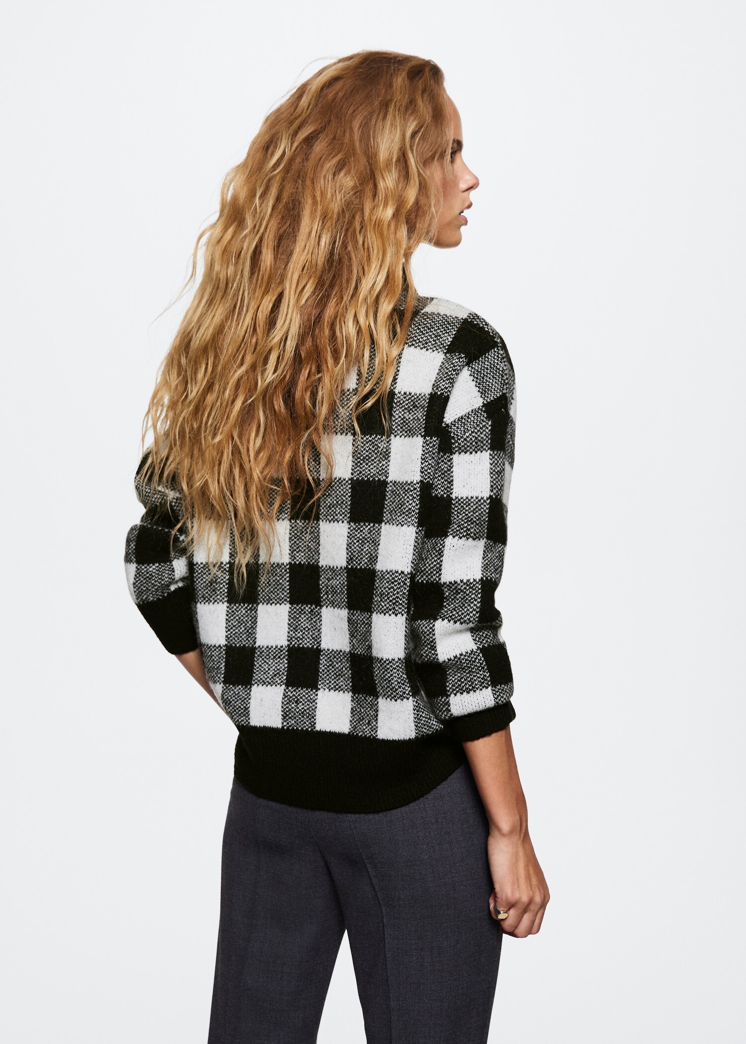 Perkins-neck checked sweater - Reverse of the article