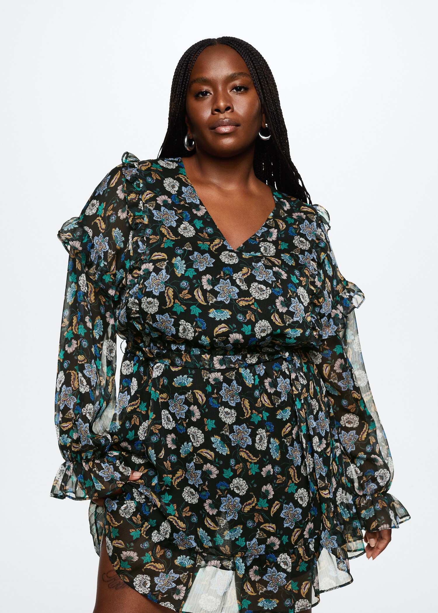 Floral chiffon dress - Details of the article 4