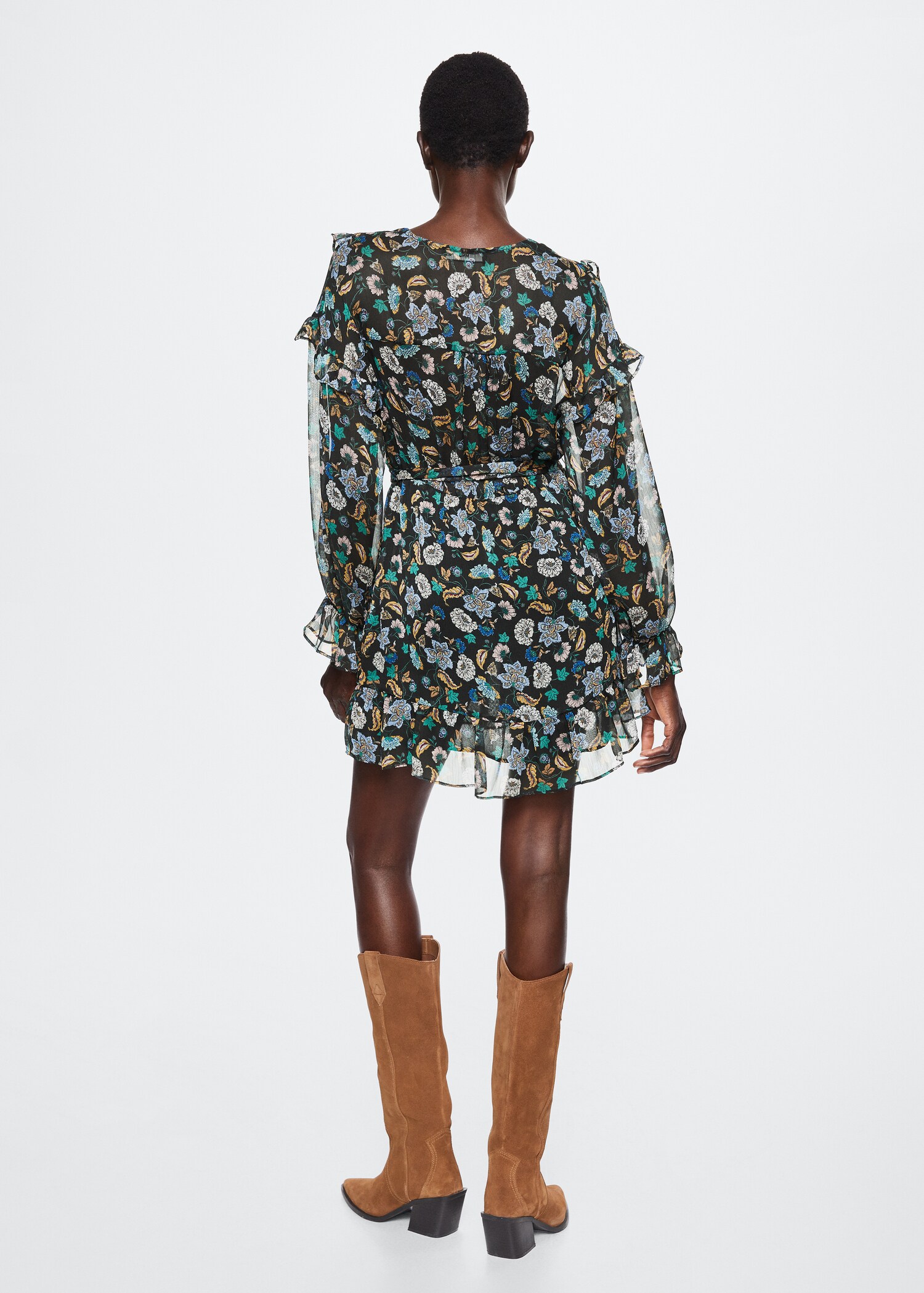 Floral chiffon dress - Reverse of the article