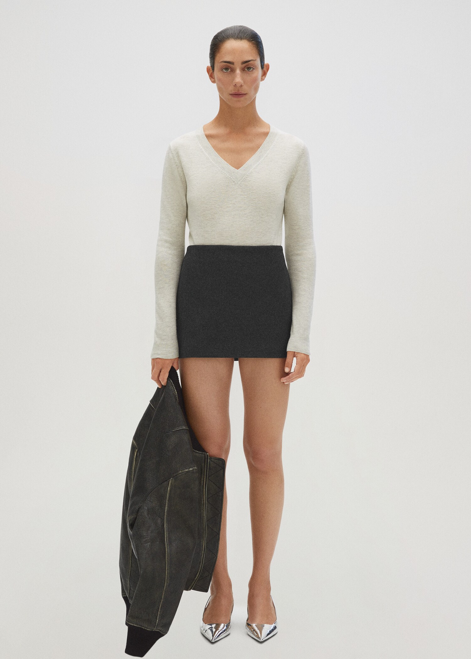 Wollpullover mit V-Ausschnitt - Detail des Artikels 7