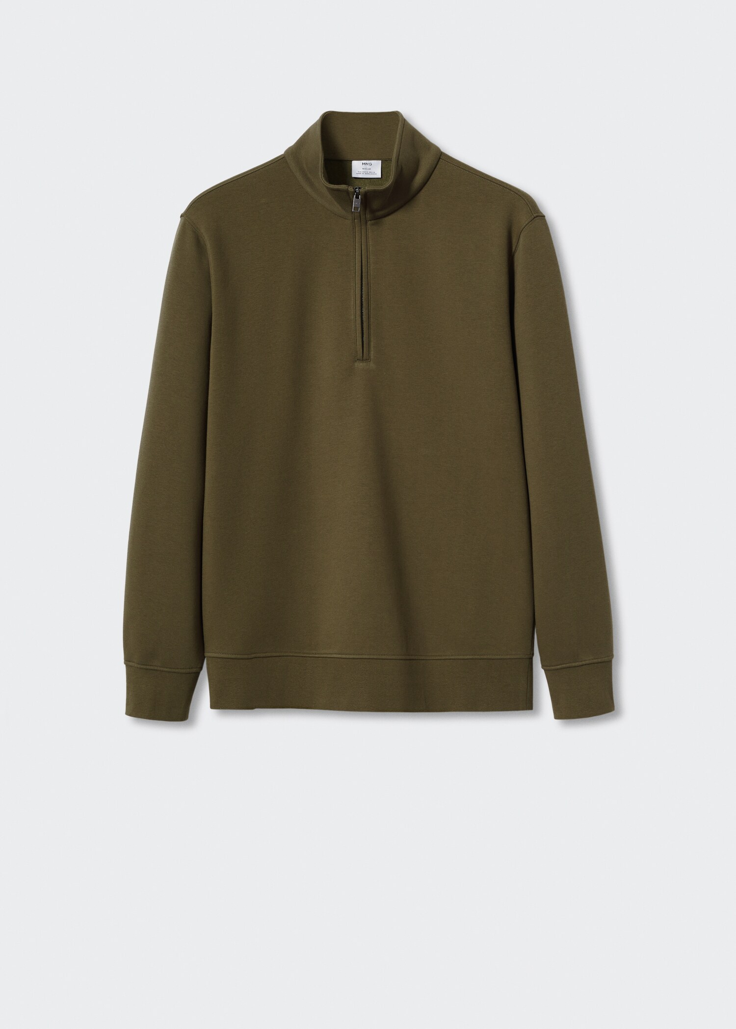 Cotton sweatshirt with zip neck - Article without model