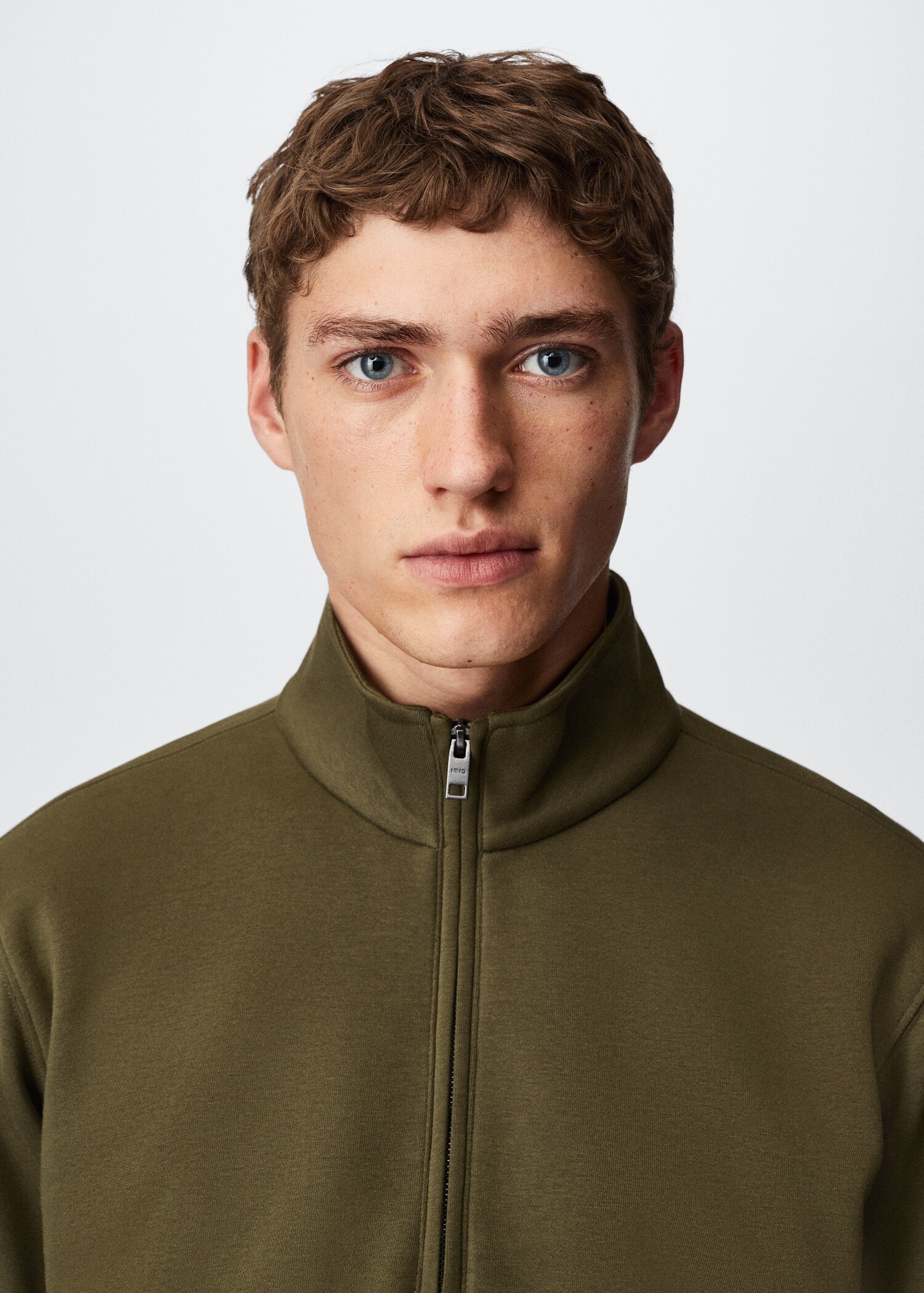 Cotton sweatshirt with zip neck - Details of the article 1
