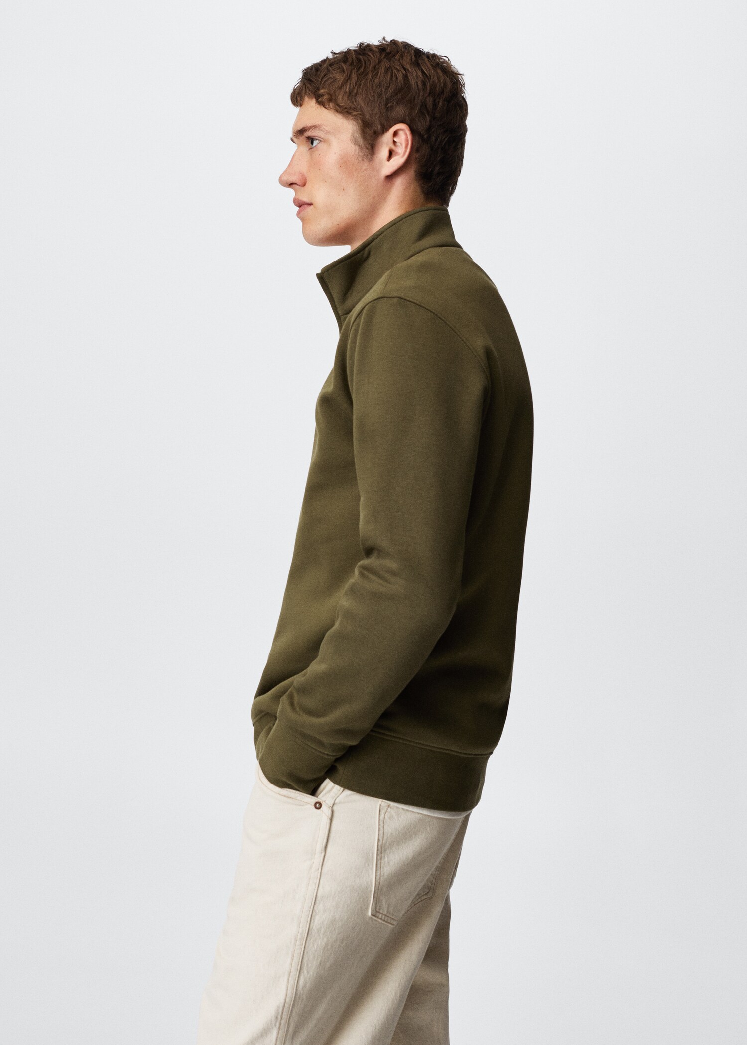 Cotton sweatshirt with zip neck - Details of the article 2