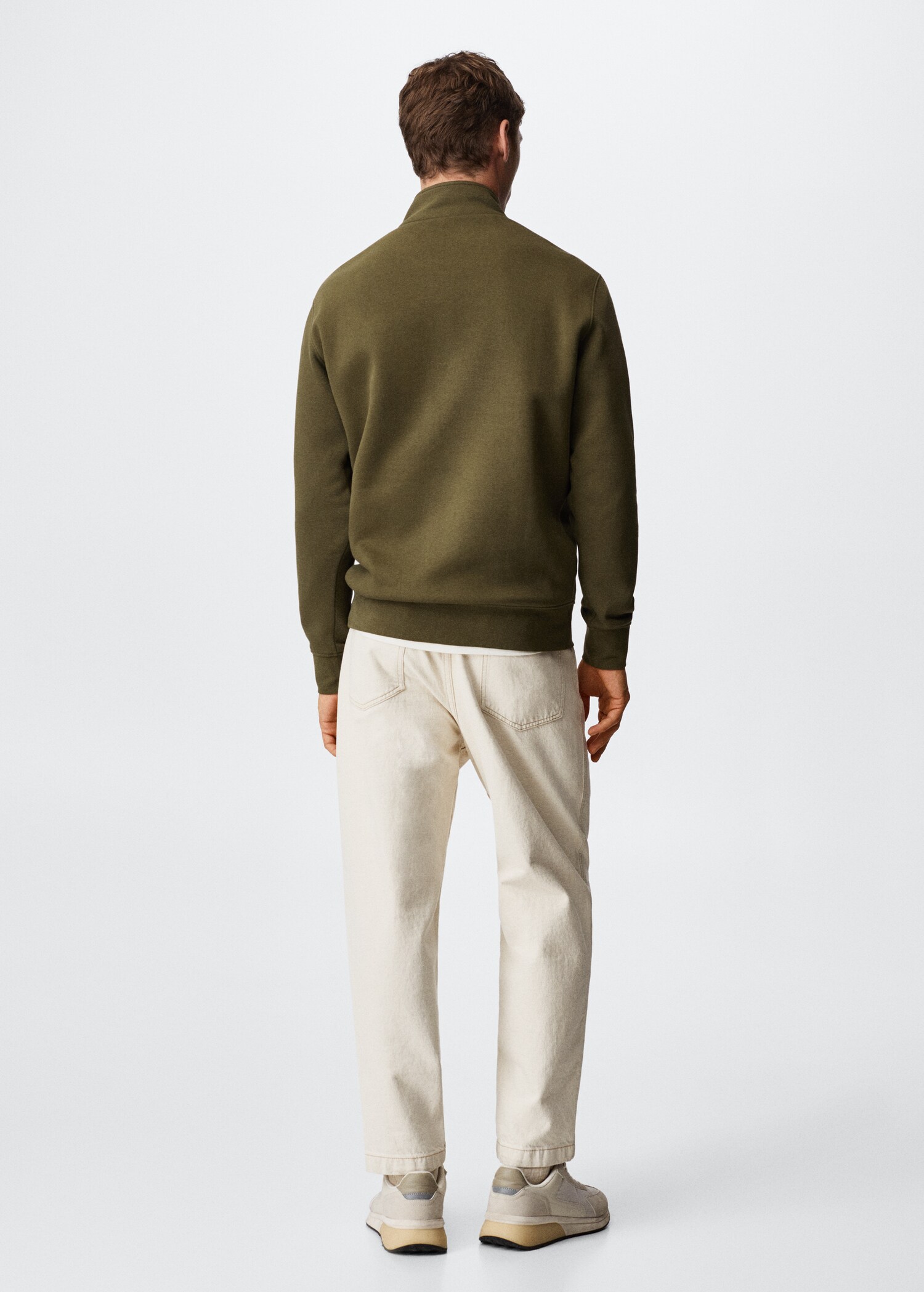 Cotton sweatshirt with zip neck - Reverse of the article