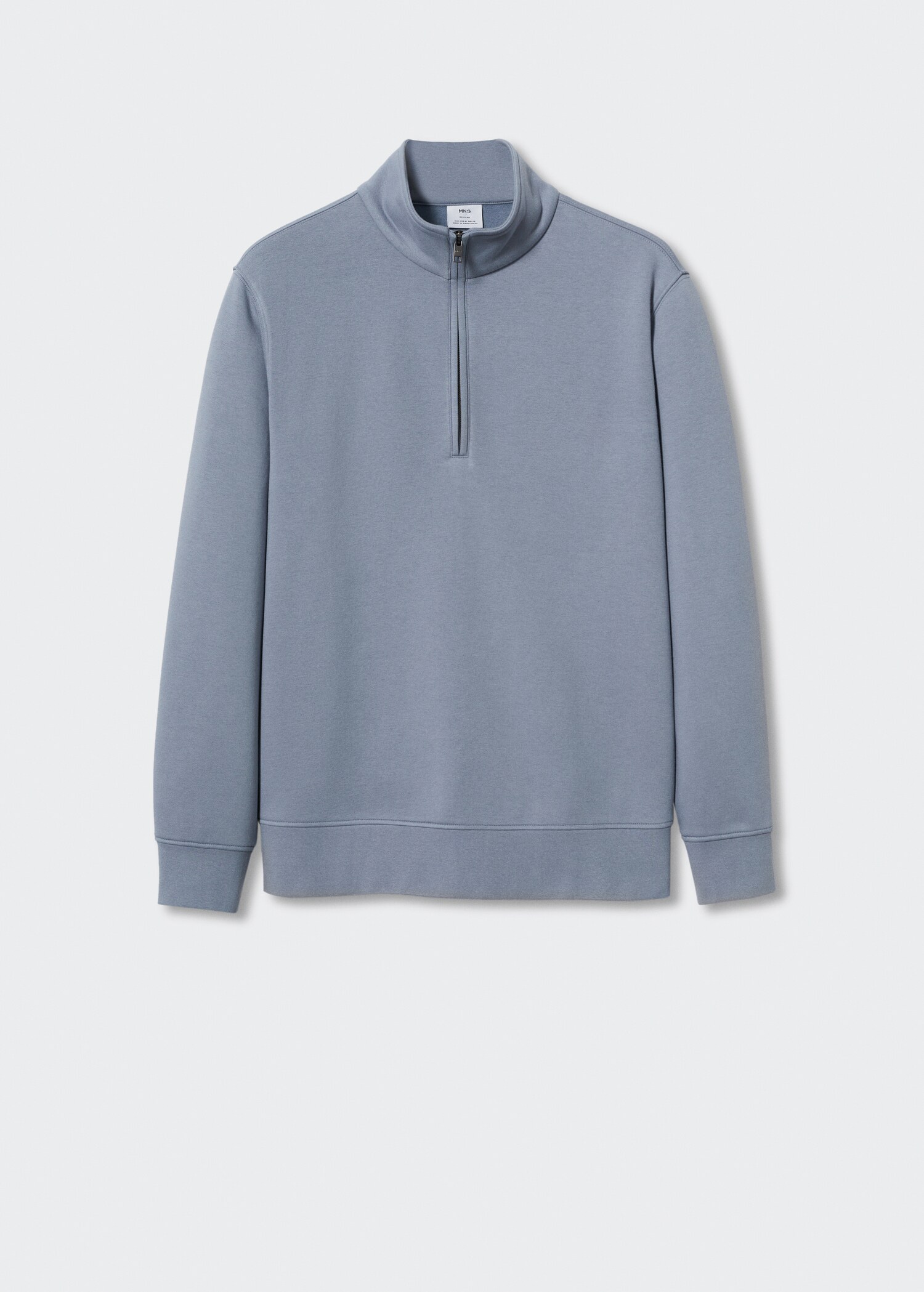 Cotton sweatshirt with zip neck - Article without model