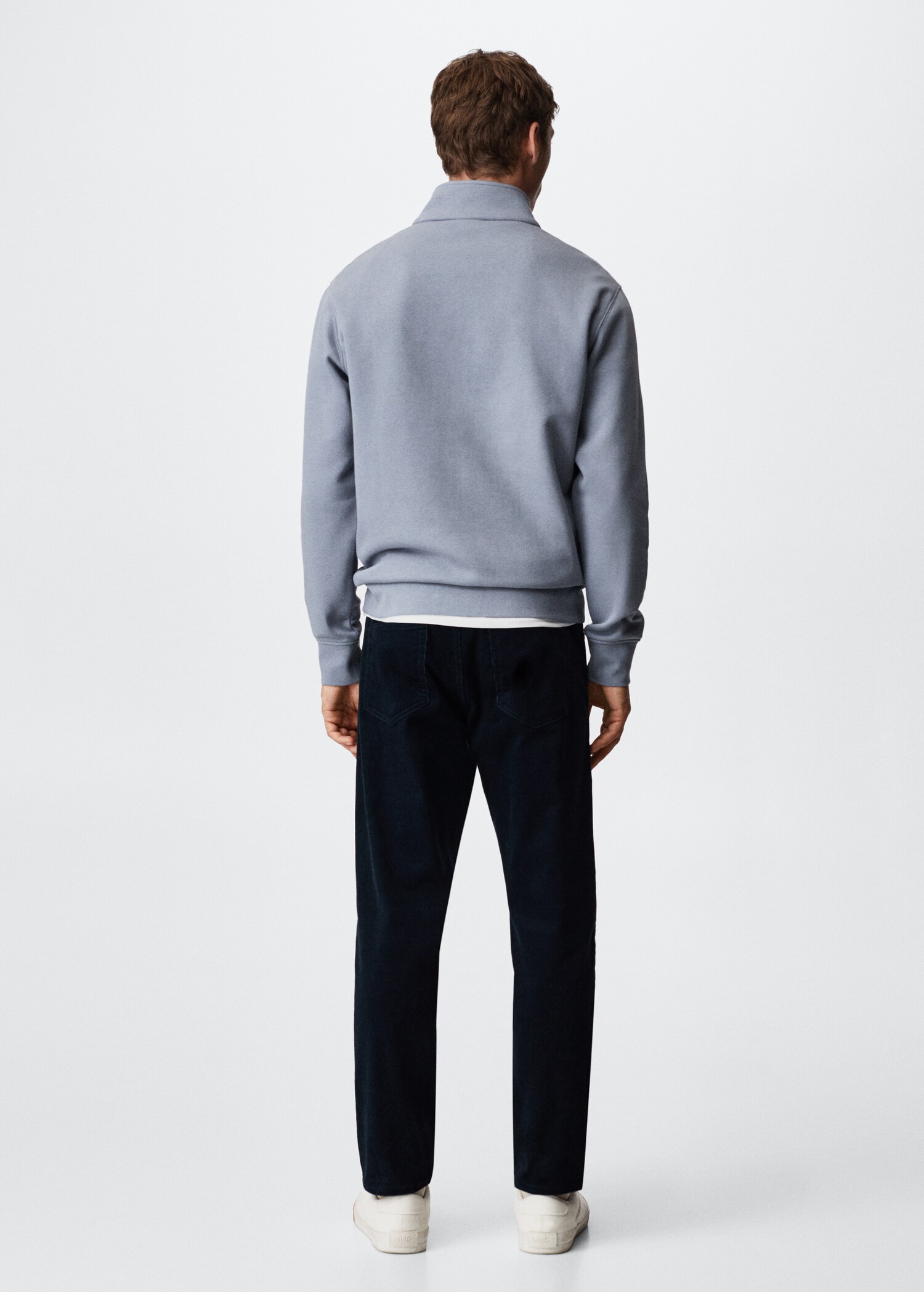 Cotton sweatshirt with zip neck - Reverse of the article