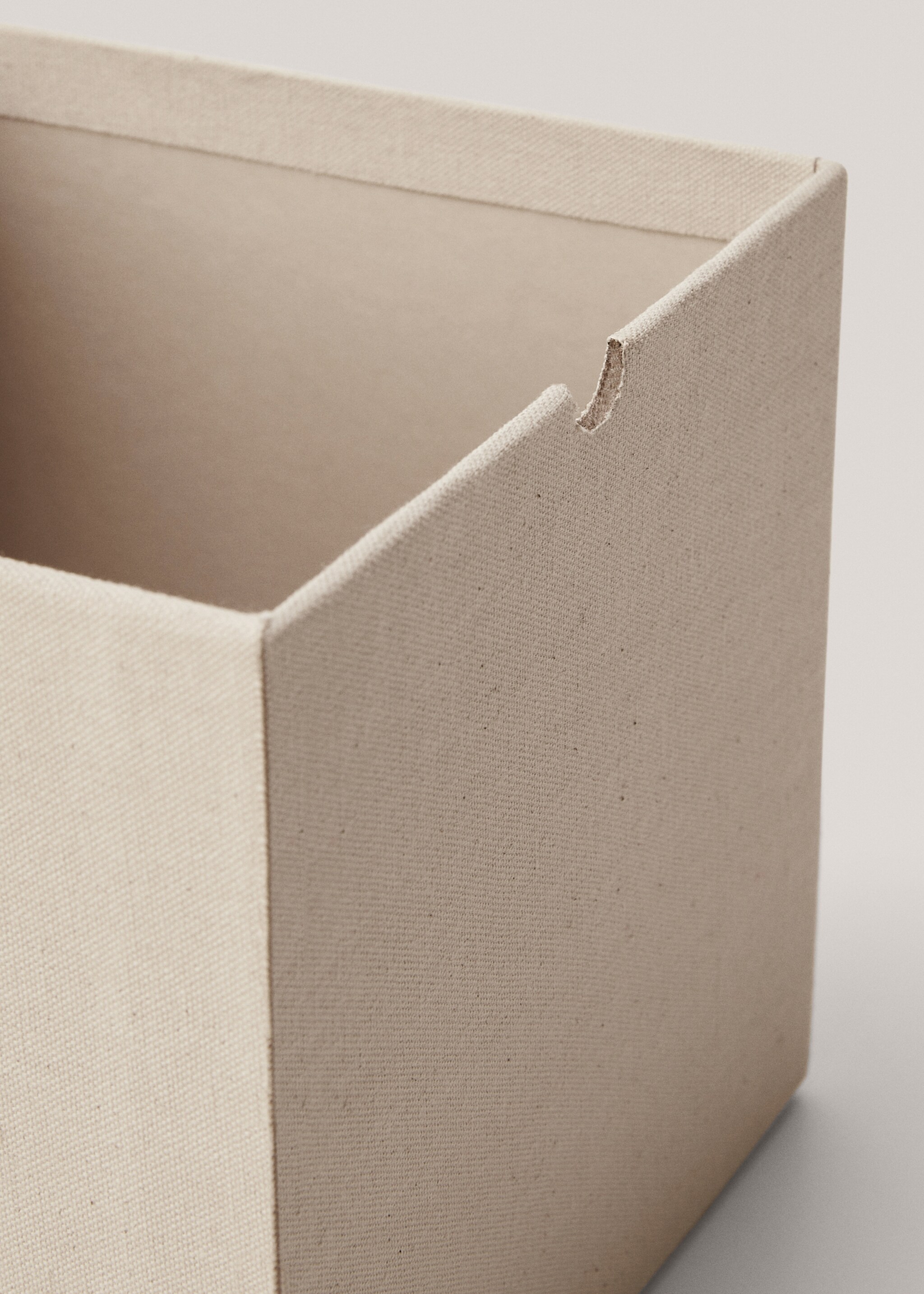 Fabric box 20x20x20cm - Details of the article 2, Beige. Ref: 37026711-00.