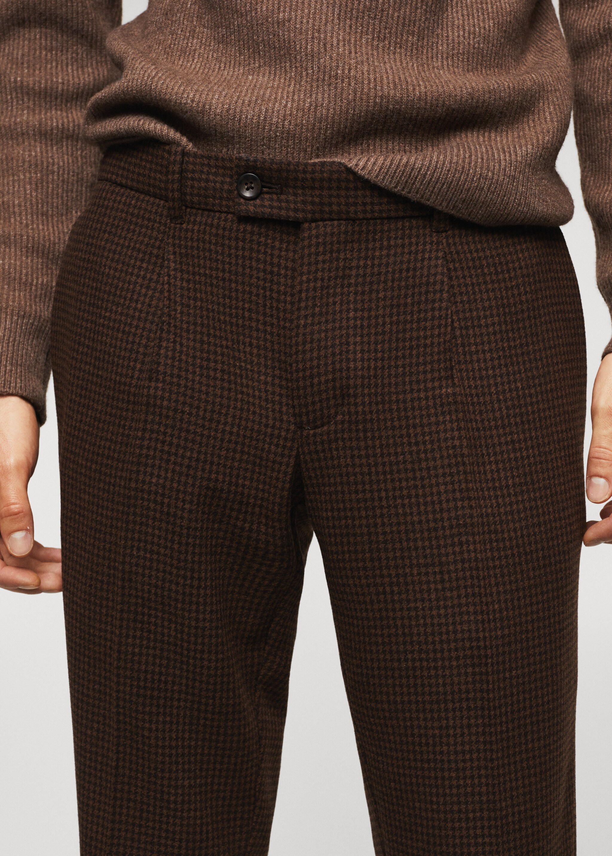 Check wool-blend trousers - Details of the article 1