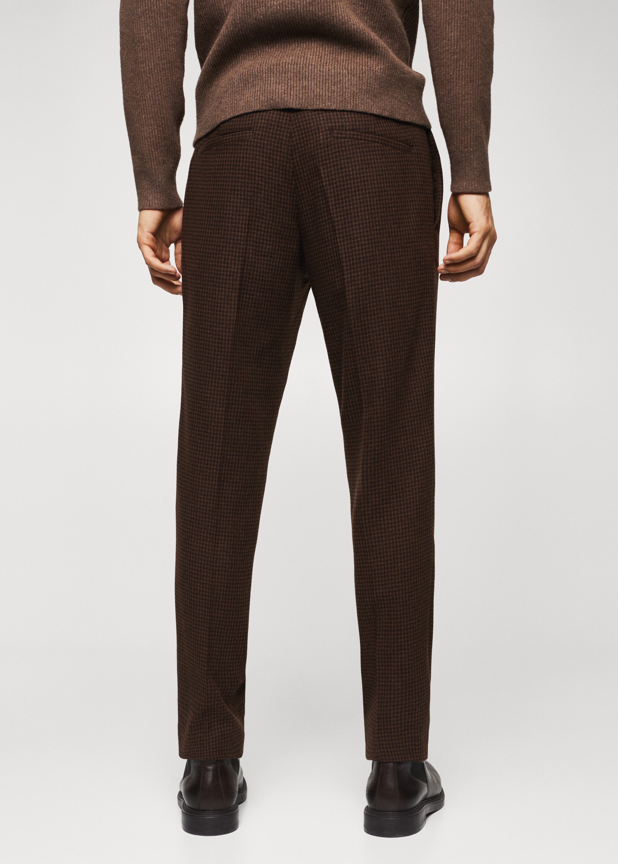 Check wool-blend trousers - Reverse of the article