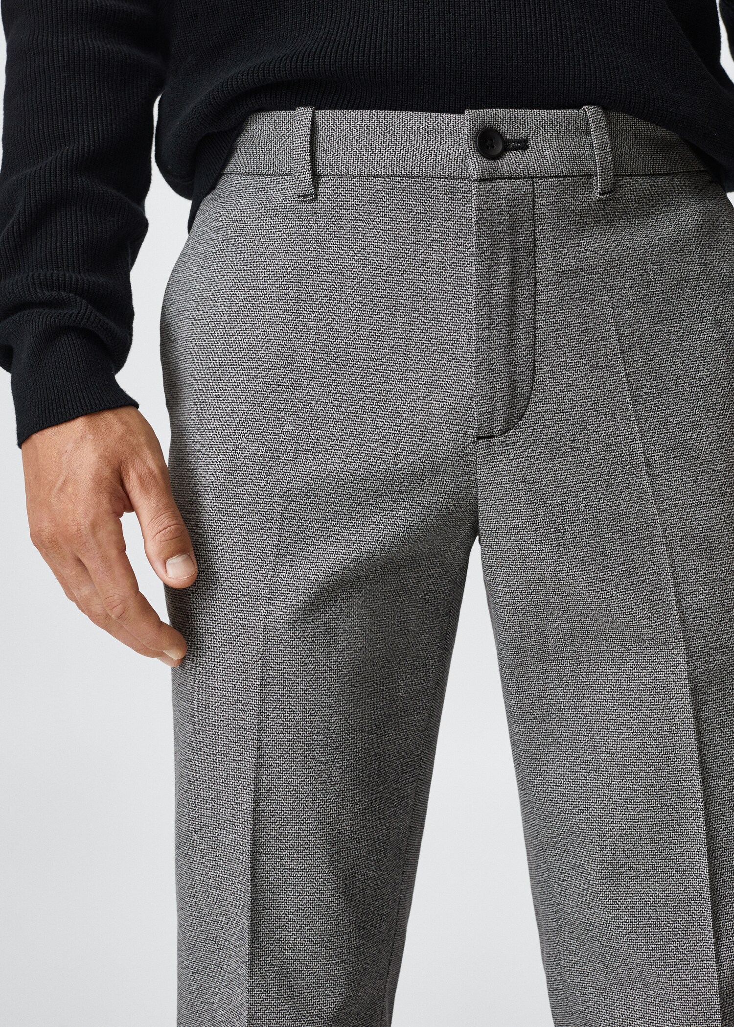 Kalhoty regular fit s výraznou strukturou - Detail zboží 4