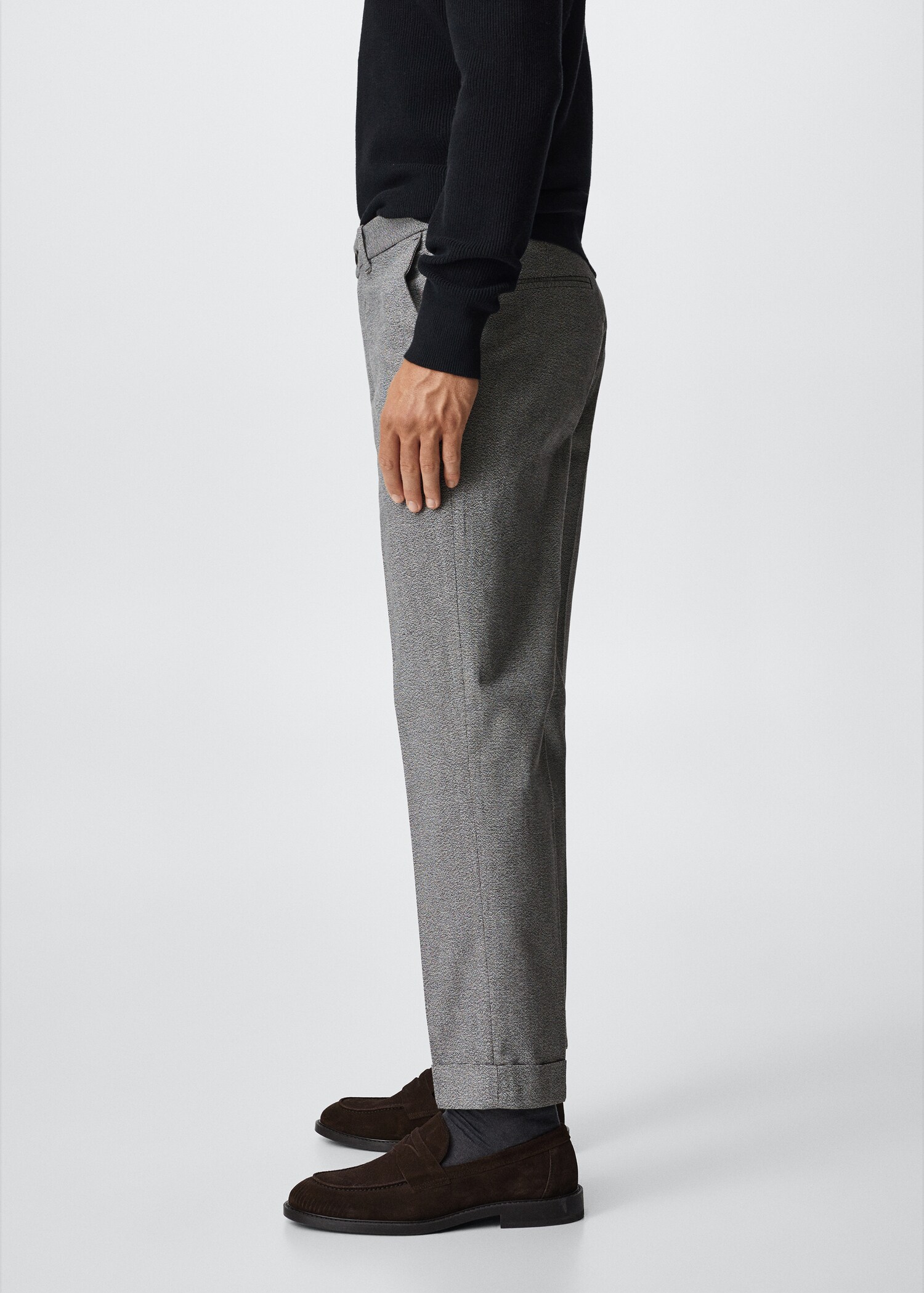 Kalhoty regular fit s výraznou strukturou - Detail zboží 6