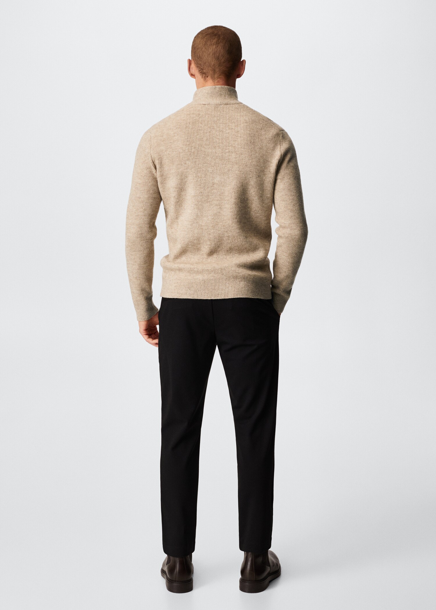 Zipped high collar sweater - Reverse of the article