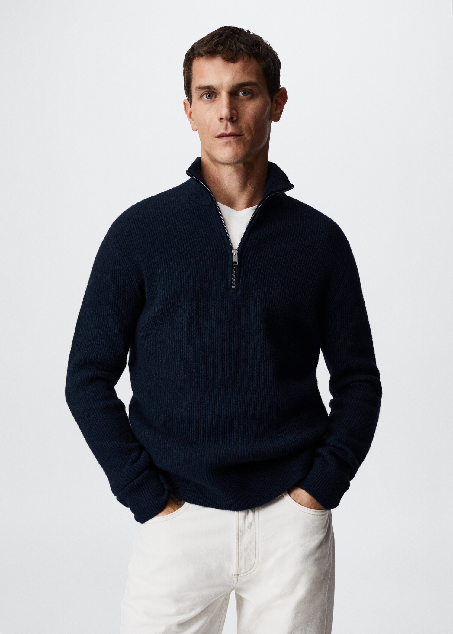 Zipped high collar sweater - Medium plane
