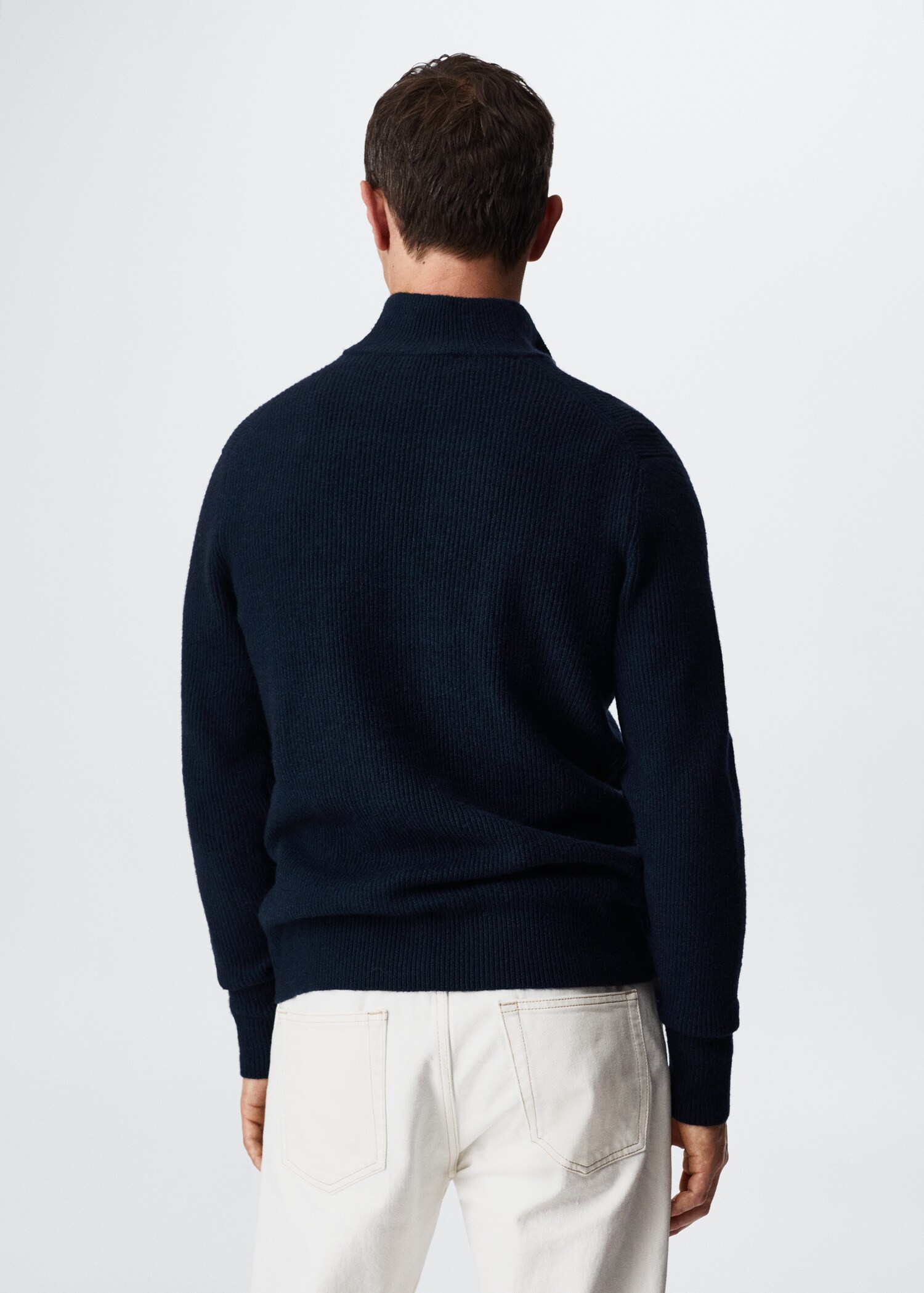 Zipped high collar sweater - Reverse of the article