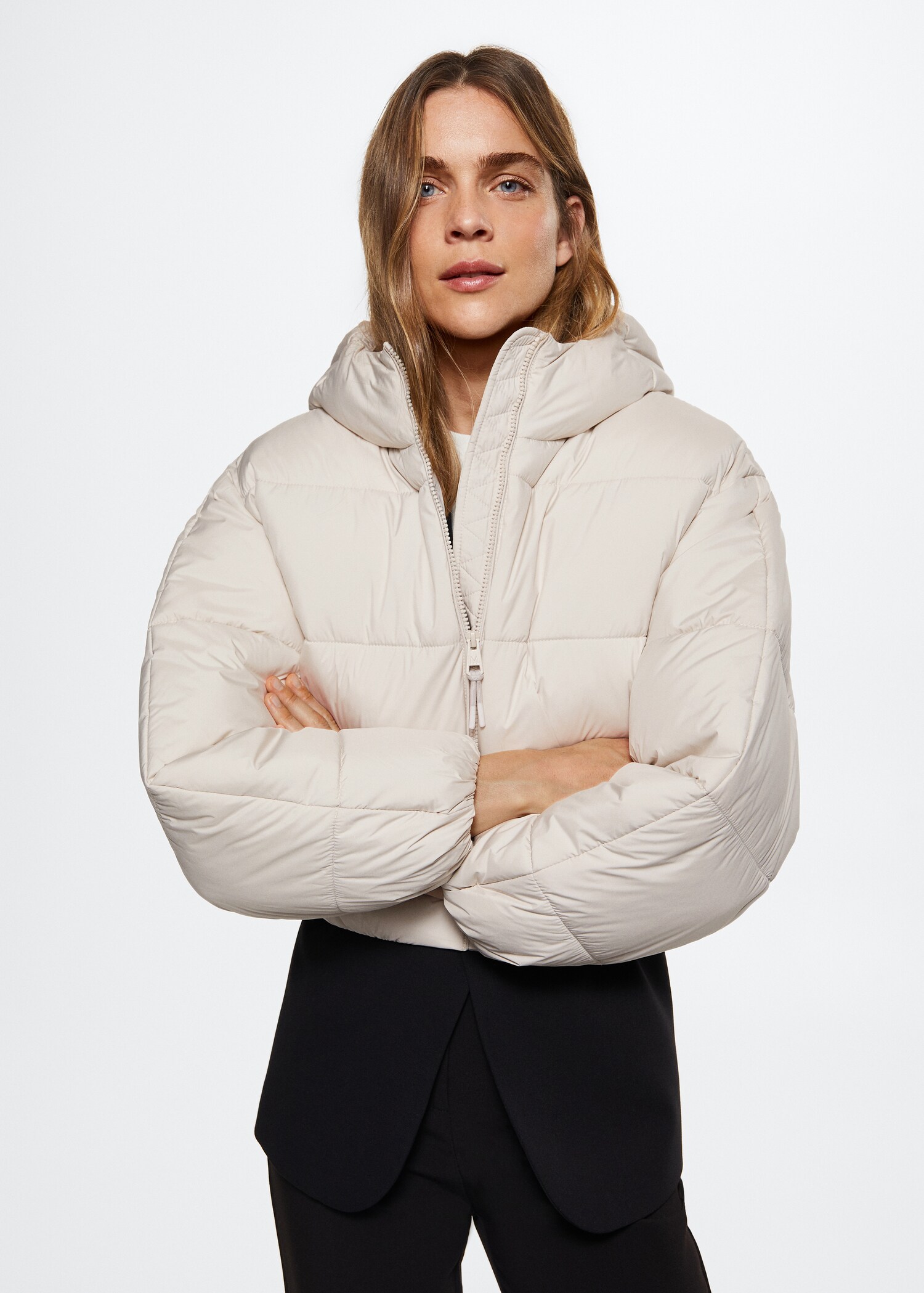 Anorak matelassé capuche - Plan moyen