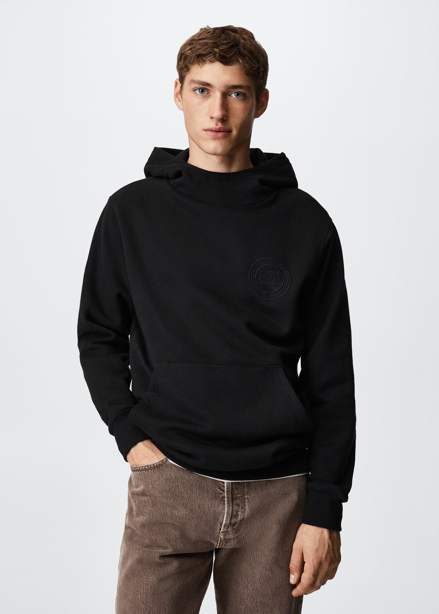 Brodert sweatshirt i bomull - Halvtotal bildeutsnitt