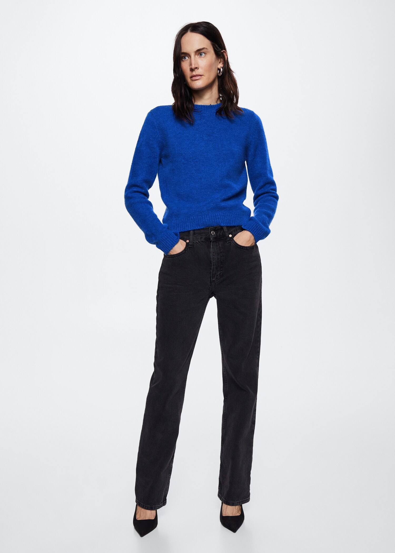 Cotton-linen round-neck knitted sweater - Details of the article 6