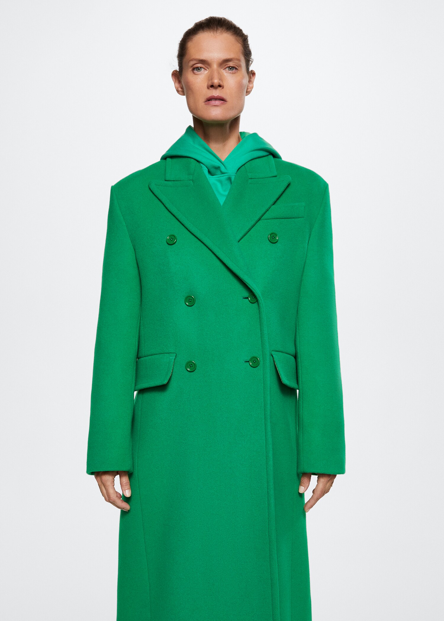 Lapels wool coat - Medium plane