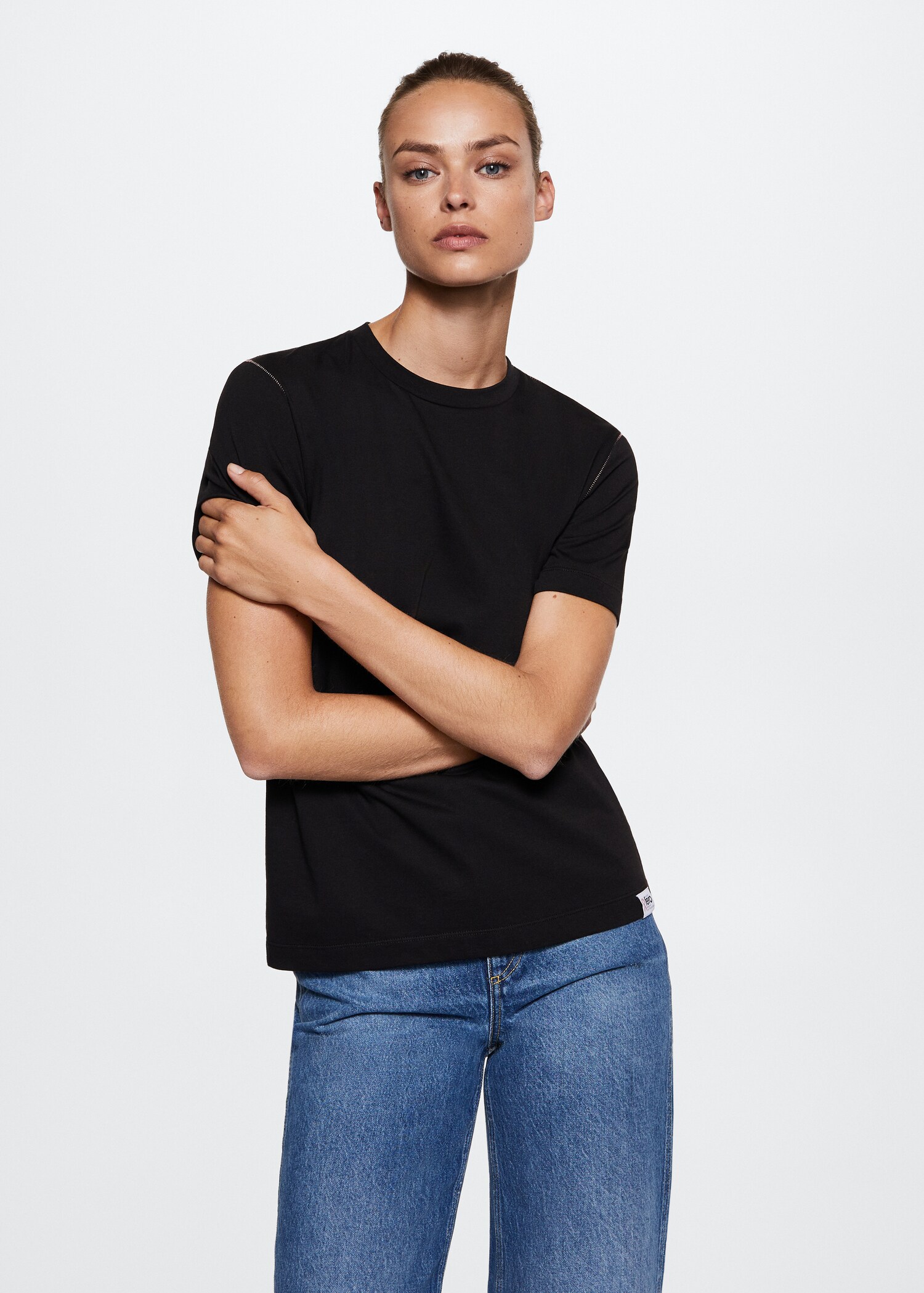 Solidarisk t-shirt budskap lapp - Bild av mittparti