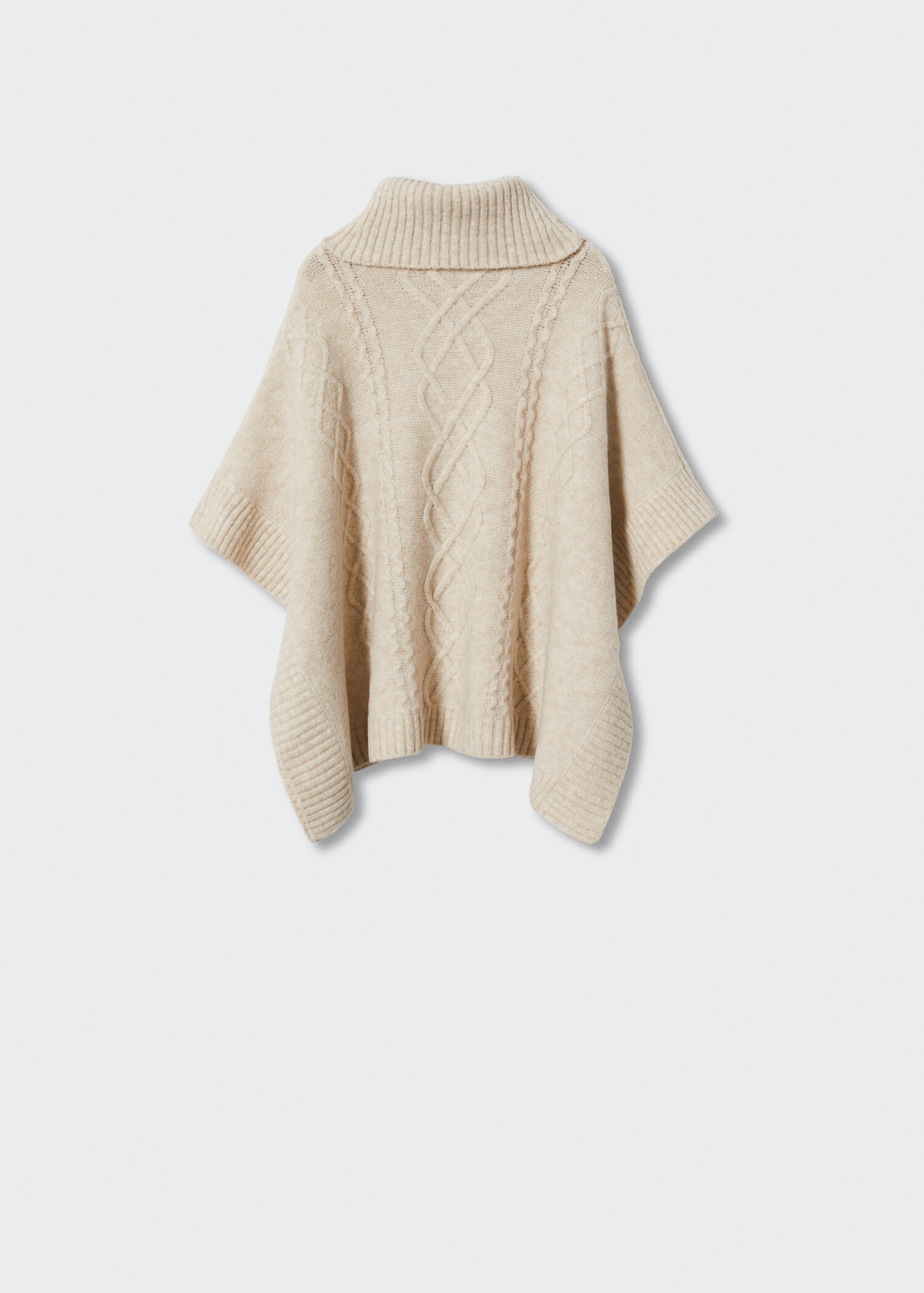 Cable-knit poncho - Reverse of the article