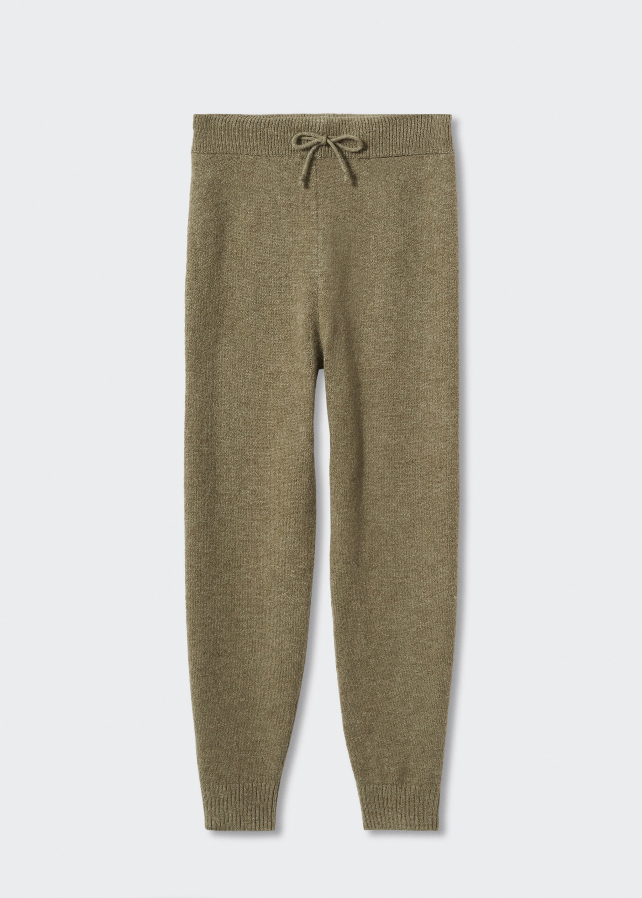 Cotton-linen knitted trousers  - Article without model, Khaki. Ref: 37028256-00.
